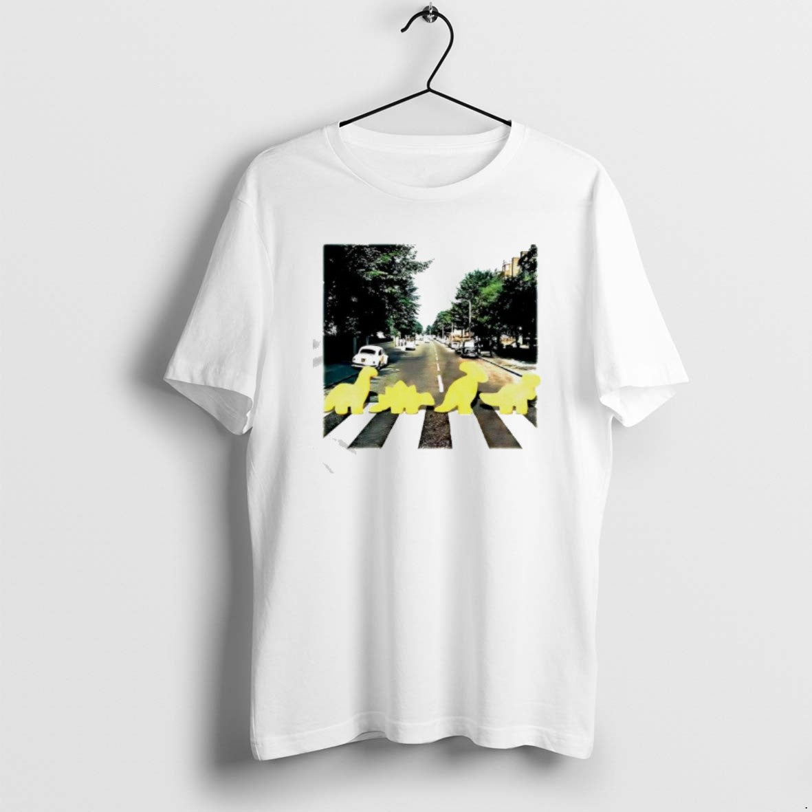 Official Dino Chicken Nuggets And Abbey Road Album Cover T-Shirts, Hoodie, Sweatshirt | AU18TeeNovaLab.com