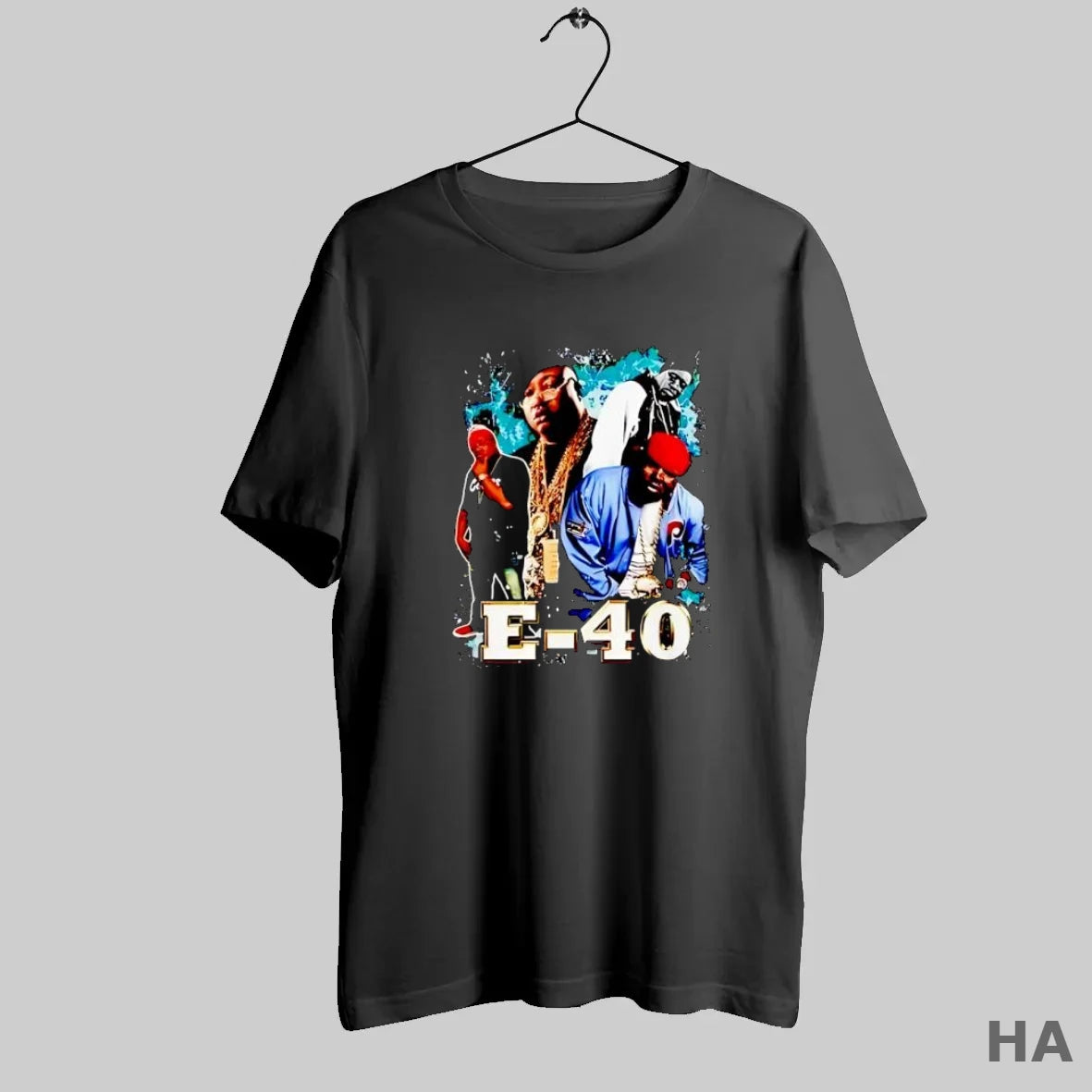 Official E 40 Rapper Group Hip Hop Musician Portrait S Black