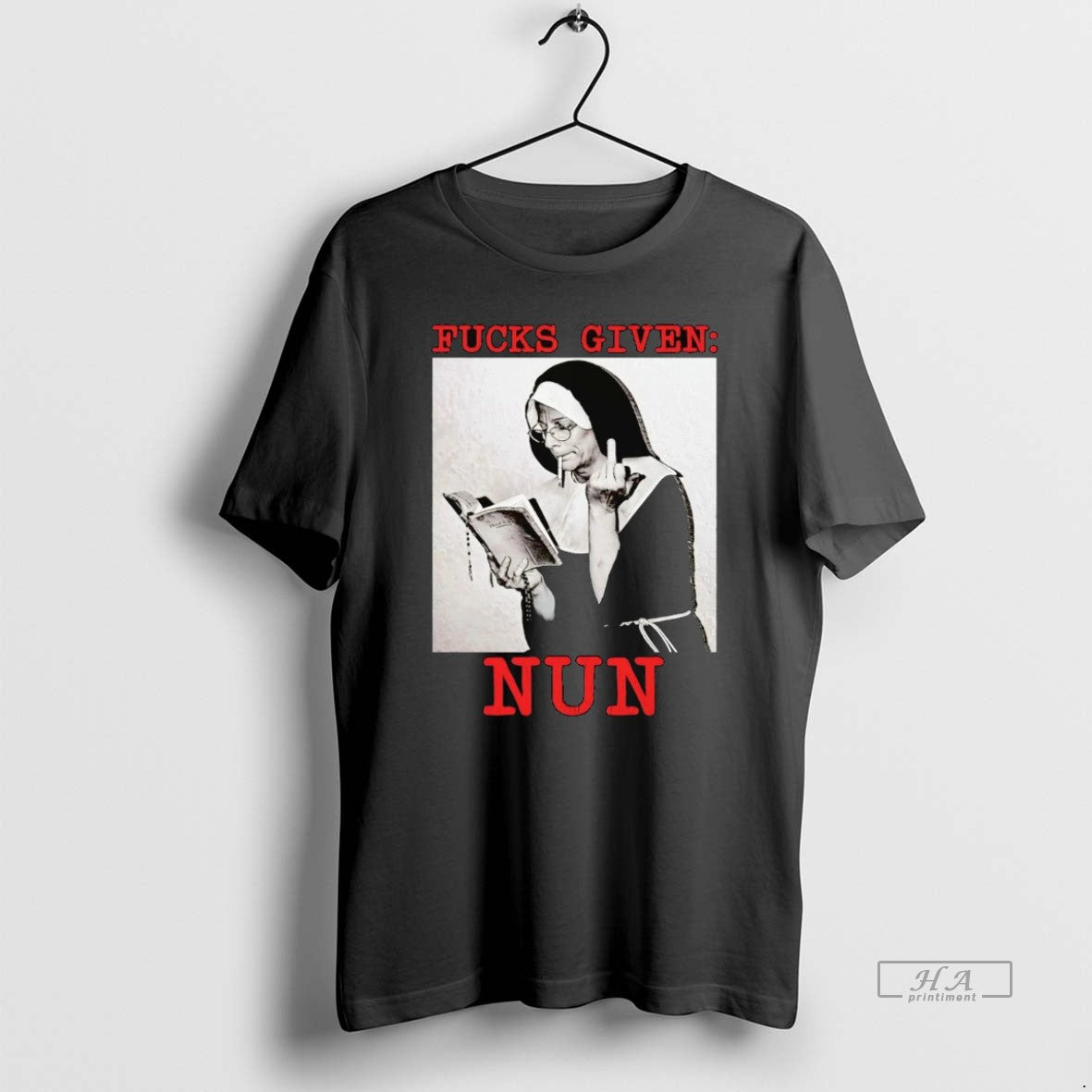 Official Fucks Given Nun Middle Finger T-Shirts, Hoodie, Sweatshirt | AU18TeeNovaLab.com