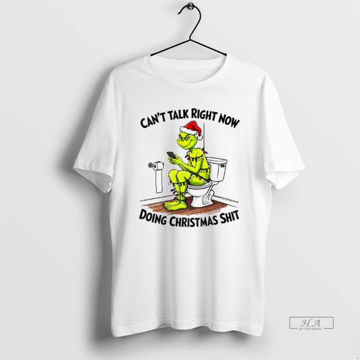 Official Grinch Santa Cant Talk Right Now Doing Christmas Shit T-Shirts, Hoodie, Sweatshirt | AU18TeeNovaLab.com