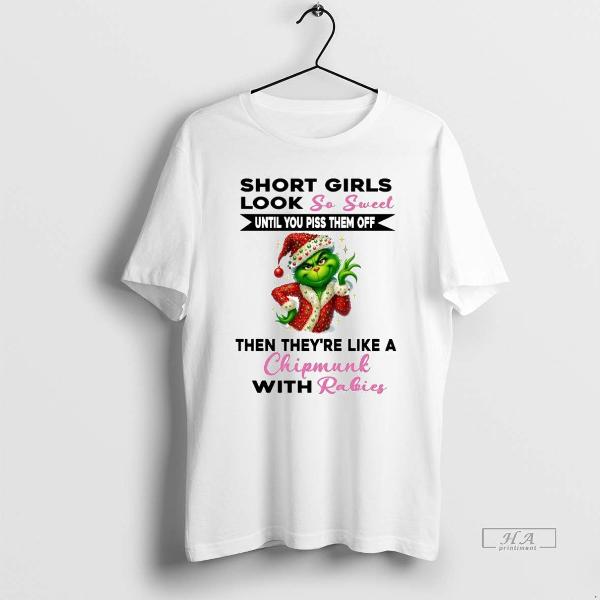 Official Grinch Short Girls Look So Sweet Theyre Like Chipmunk Christmas T-Shirts, Hoodie, Sweatshirt | AU18TeeNovaLab.com