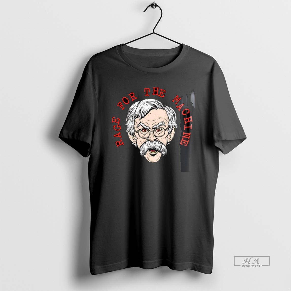 Official John Bolton Rage For The Machine Big Head Graphic