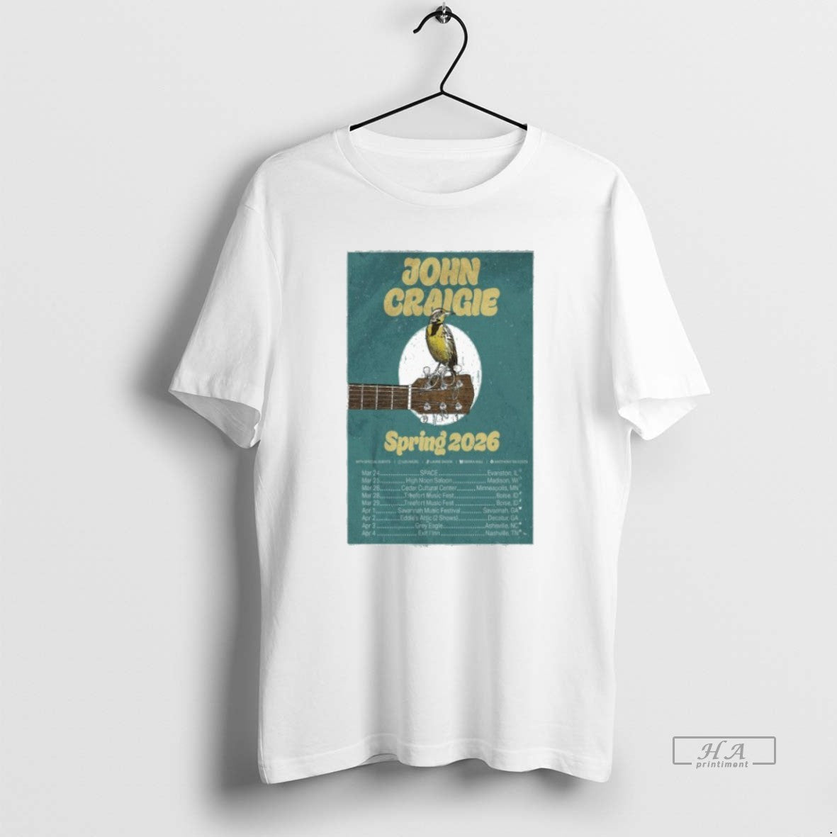 Official John Craigie Tour Spring 2026 T-Shirts, Hoodie, Sweatshirt | AU18TeeNovaLab.com