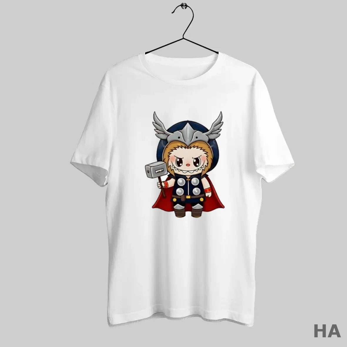 Official Labubu Wearing Thor God Of Thunder Costume Holding Hammer Cute