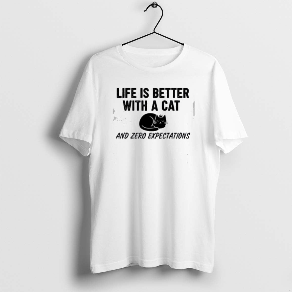 Official Life Is Better With A Cat And Zero Expectations T-Shirts, Hoodie, Sweatshirt | AU18TeeNovaLab.com