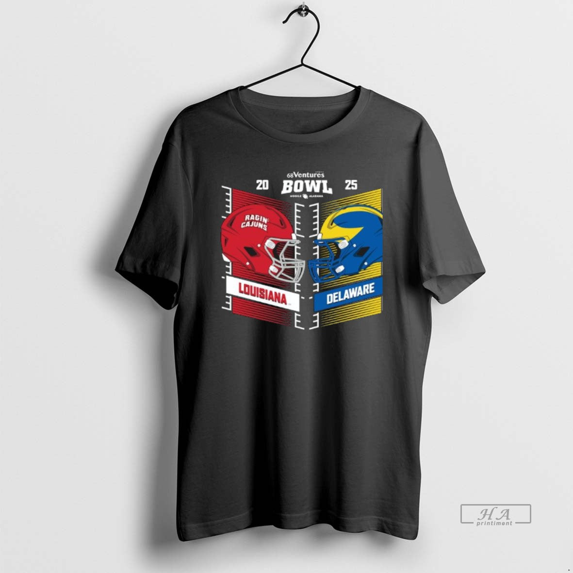 Official Louisiana Ragin Cajuns Vs Delaware Blue Hens 2025 68 Ventures Bowl Head To Head T-Shirts, Hoodie, Sweatshirt