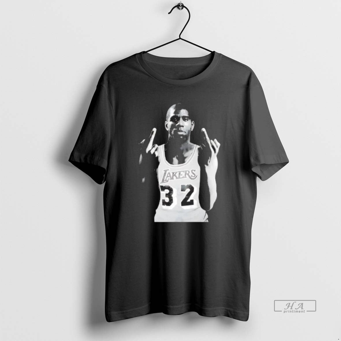 Official Magic Johnson Middle Finger Los Angeles Lakers T-Shirts, Hoodie, Sweatshirt | AU18TeeNovaLab.com