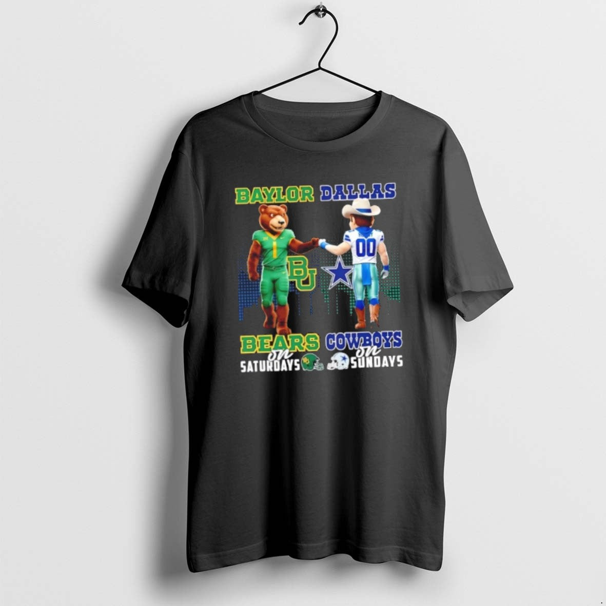 Official Mascots Baylor Bears On Saturdays X Dallas Cowboys On Sundays Skyline T-Shirts, Hoodie, Sweatshirt