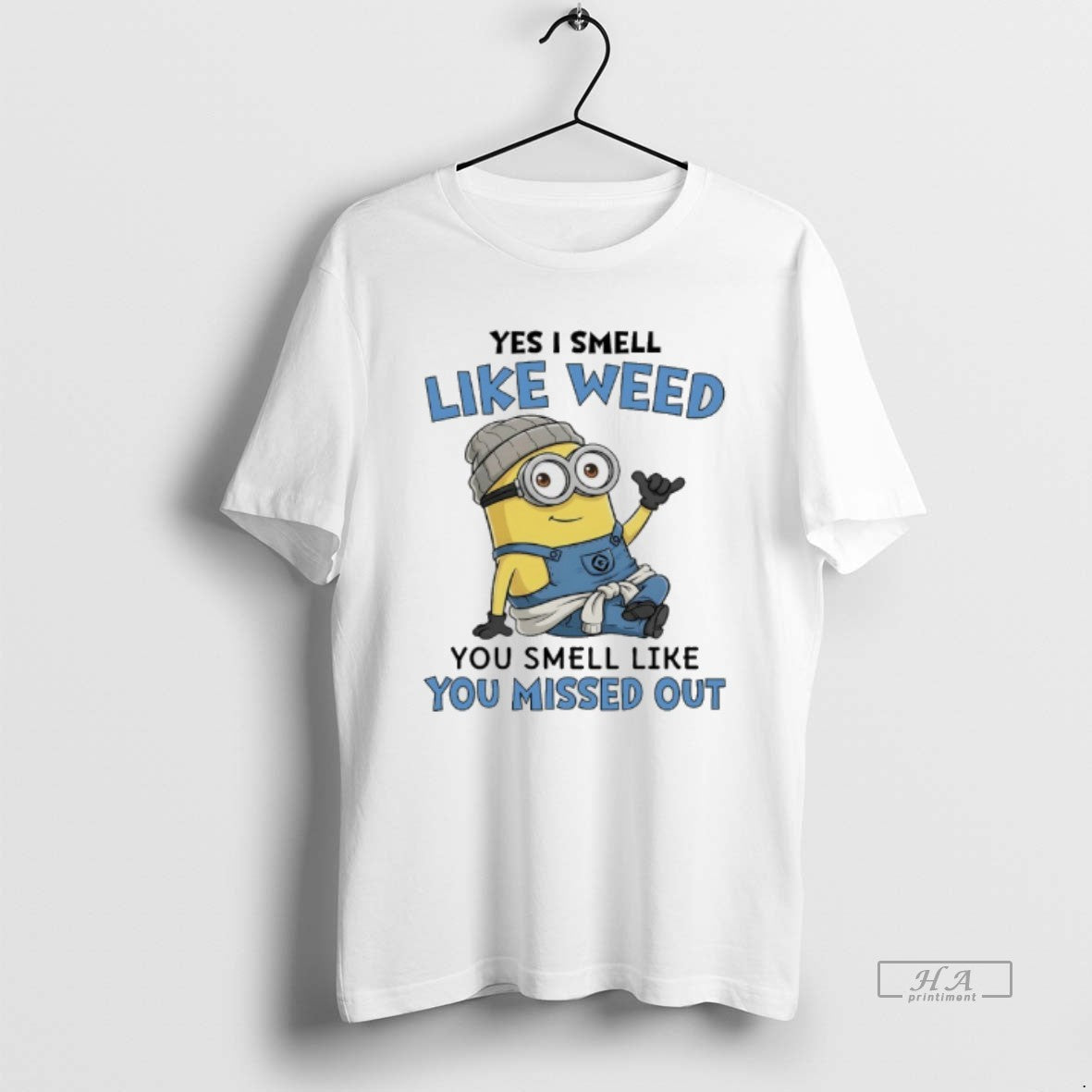 Official Minions Yes I Smell Like Weed You Smell Like You Missed Out T-Shirts, Hoodie, Sweatshirt | AU18TeeNovaLab.com