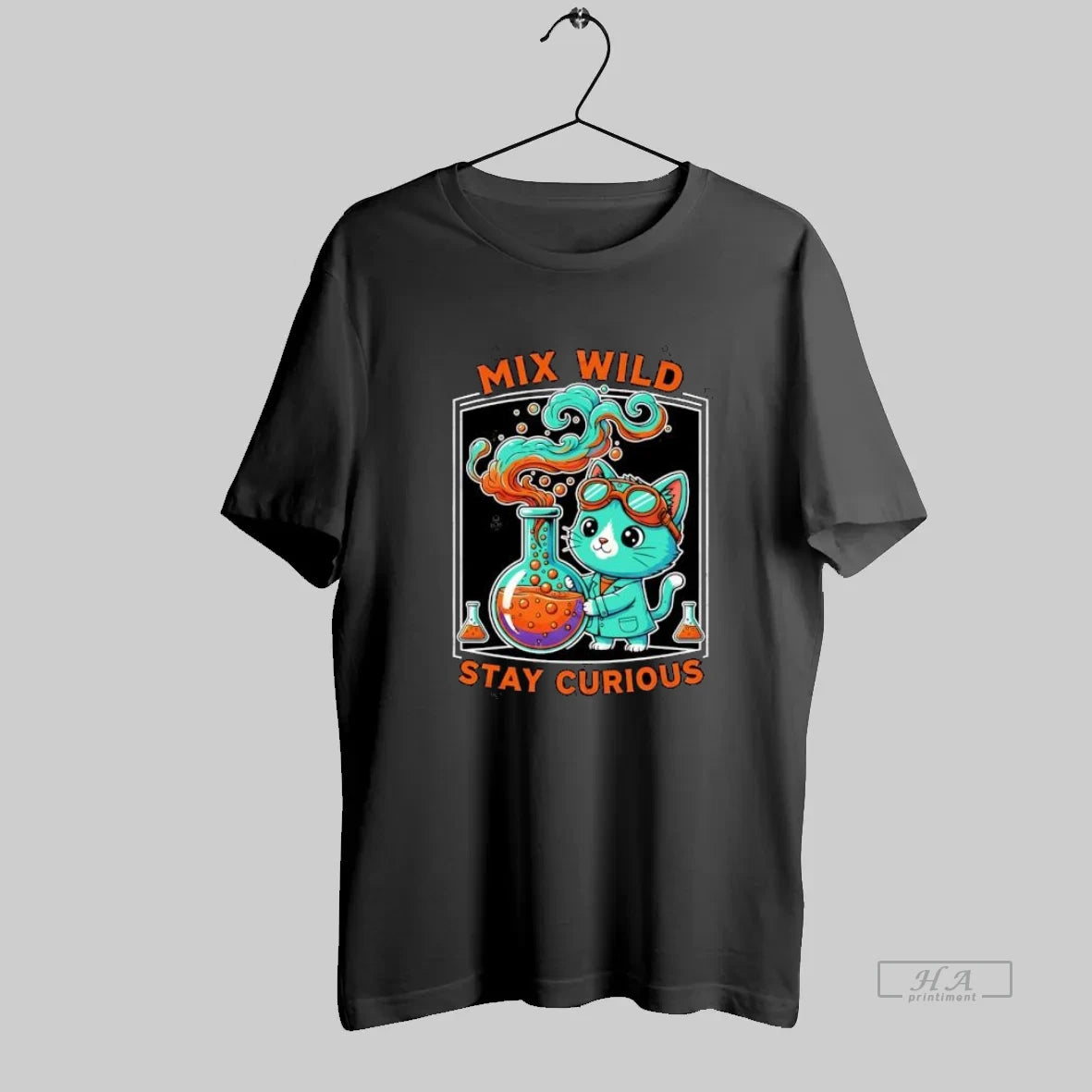 Official Mix Wild Stay Curious Cat In Lab Coat