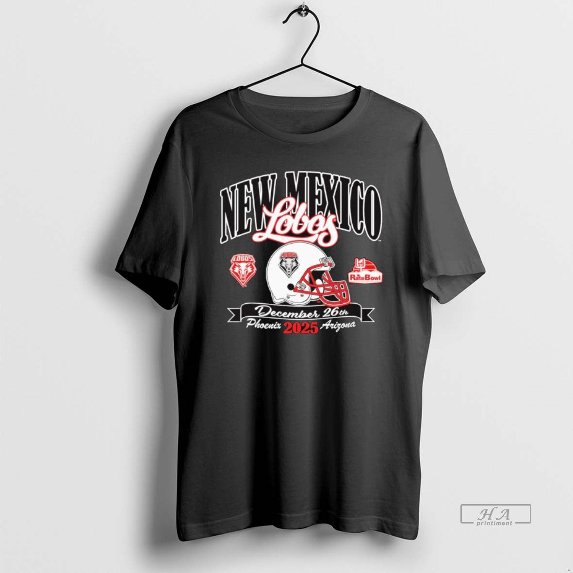 Official New Mexico Lobos 2025 Rate Bowl December 26th Phoenix Arizona Helmet T-Shirts, Hoodie, Sweatshirt