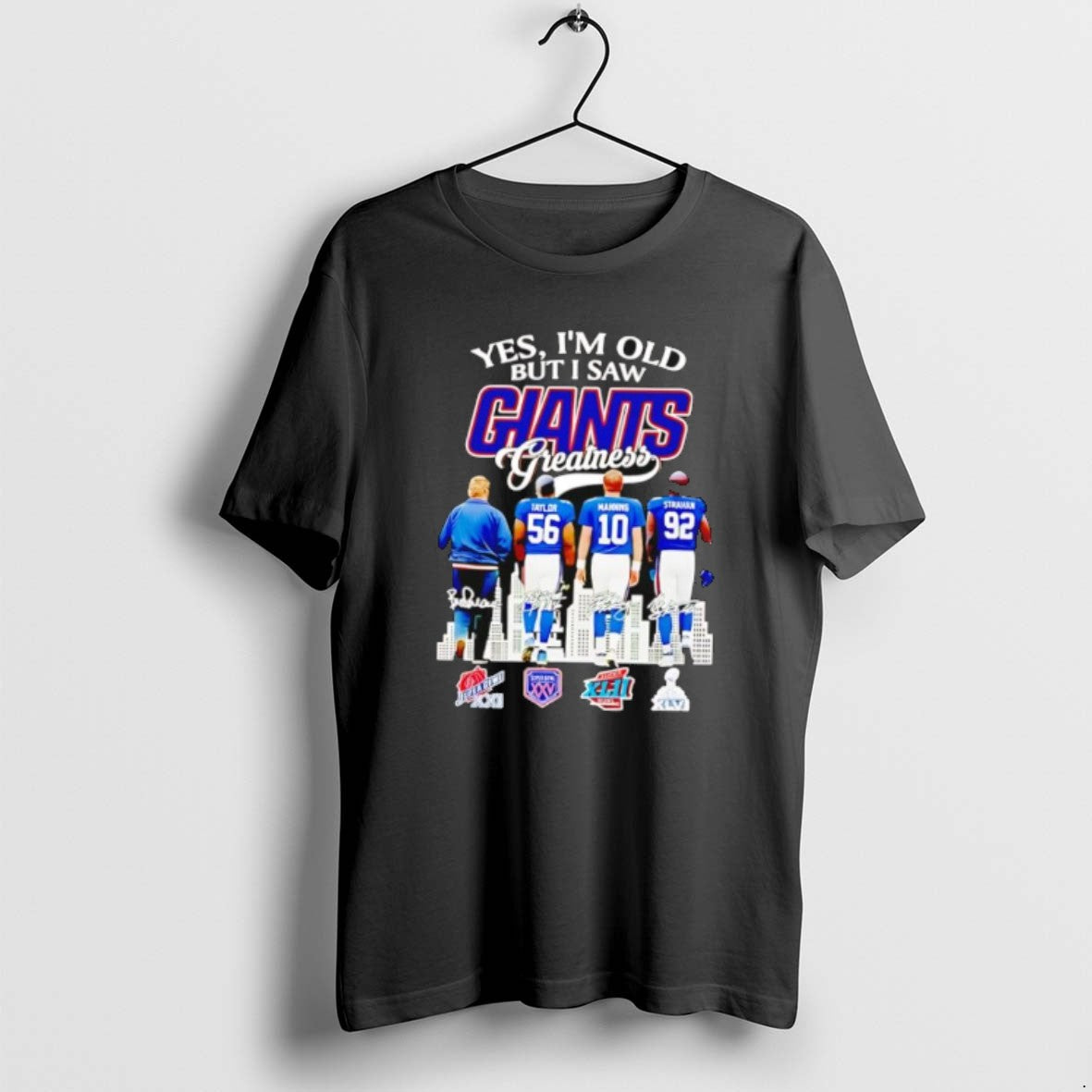 Official New York Giants Yes I Am Old But I Saw Greatness Giants 2025 Signature T-Shirts, Hoodie, Sweatshirt