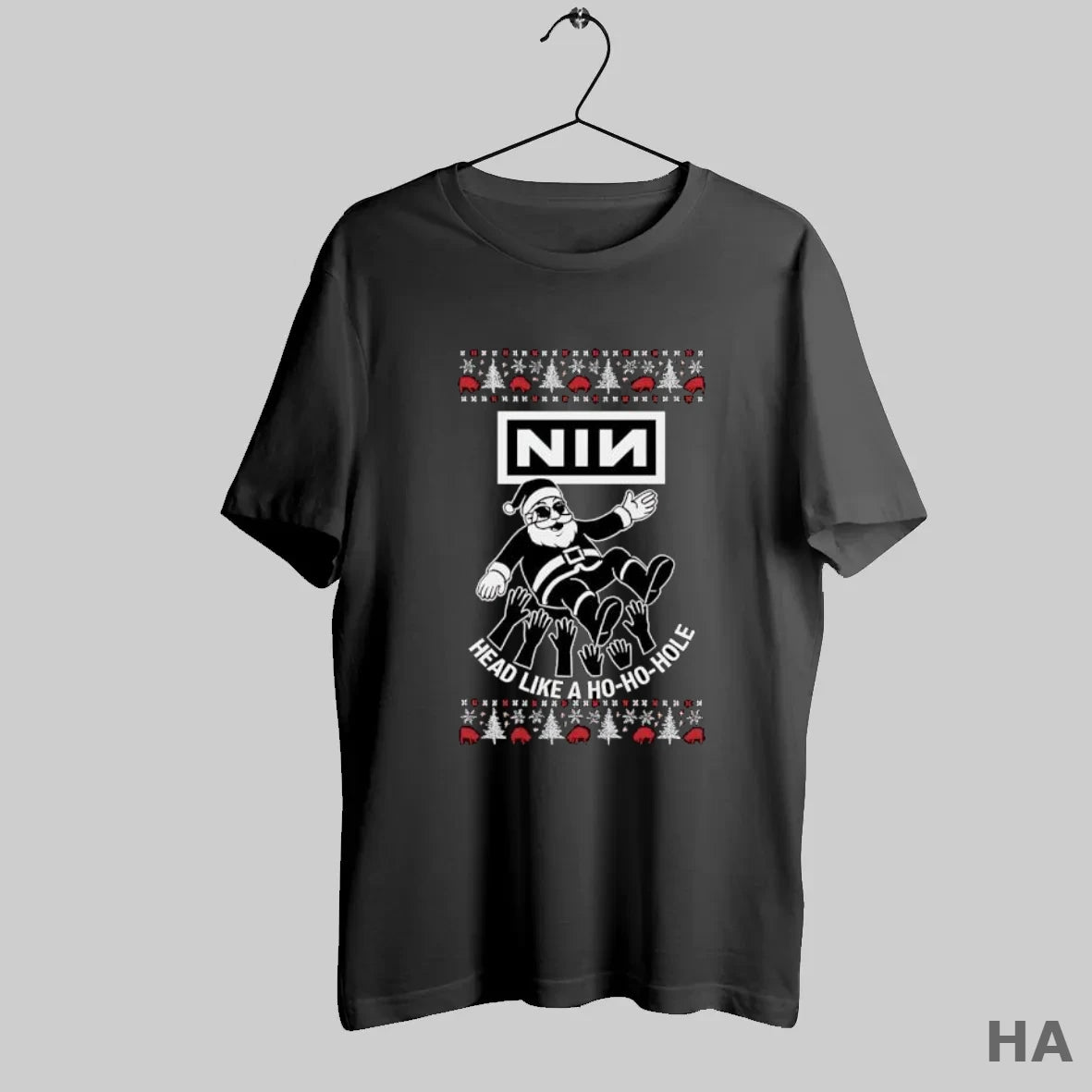 Official Nin Santa Claus Surf Head Like A Ho Ho Hole Ugly Christmas