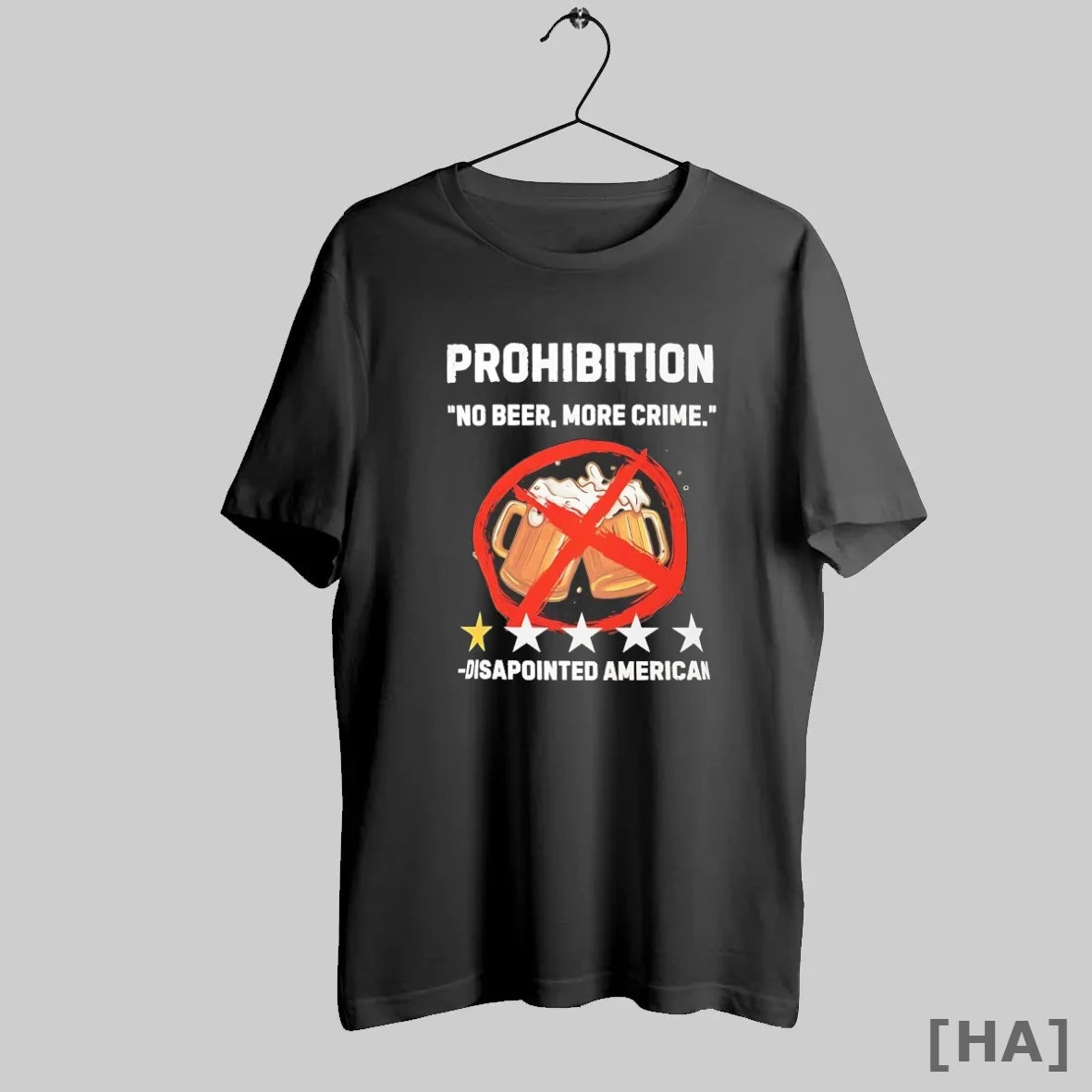 Official Prohibition One Star Rate No Beer More Crime Disapointed American