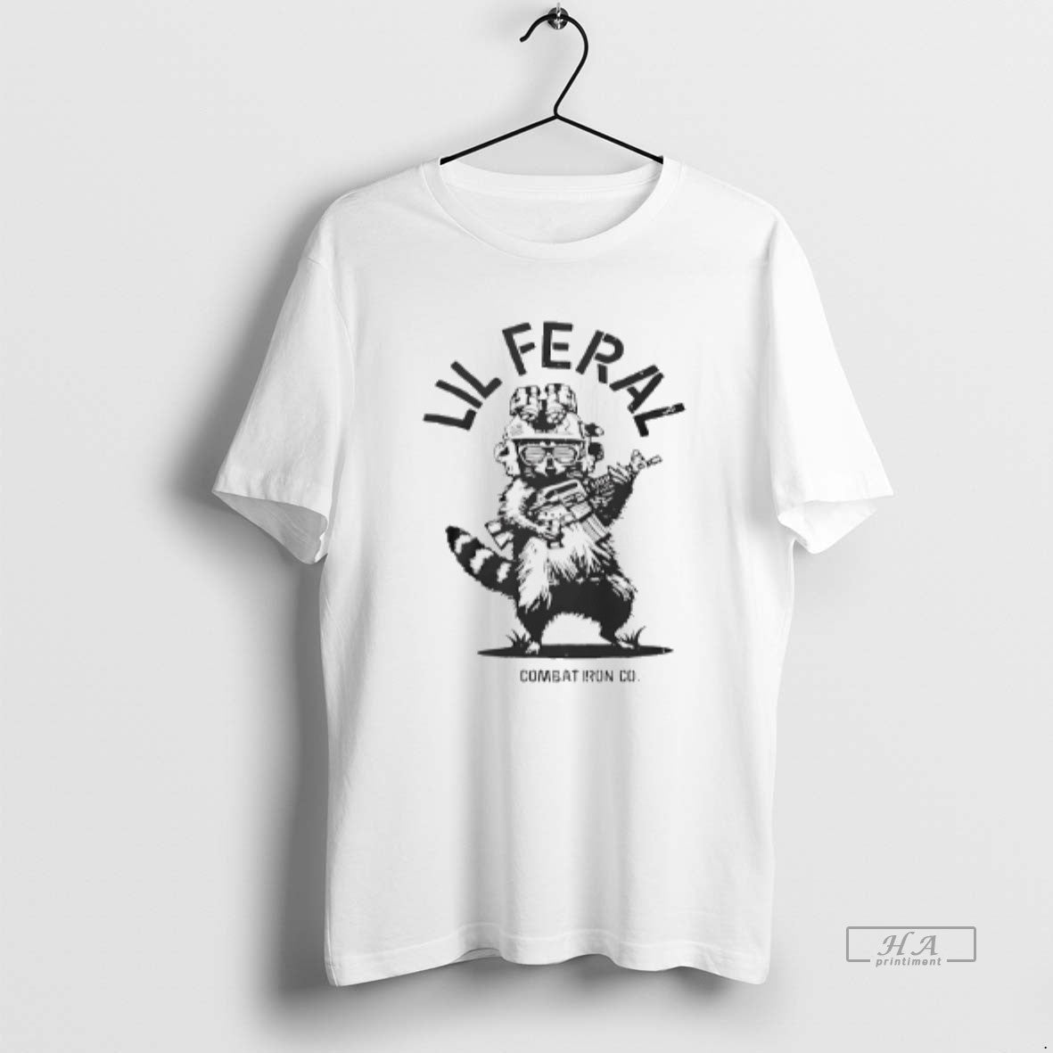 Official Raccoon Lil Feral Combat Iron T-Shirts, Hoodie, Sweatshirt | AU18TeeNovaLab.com