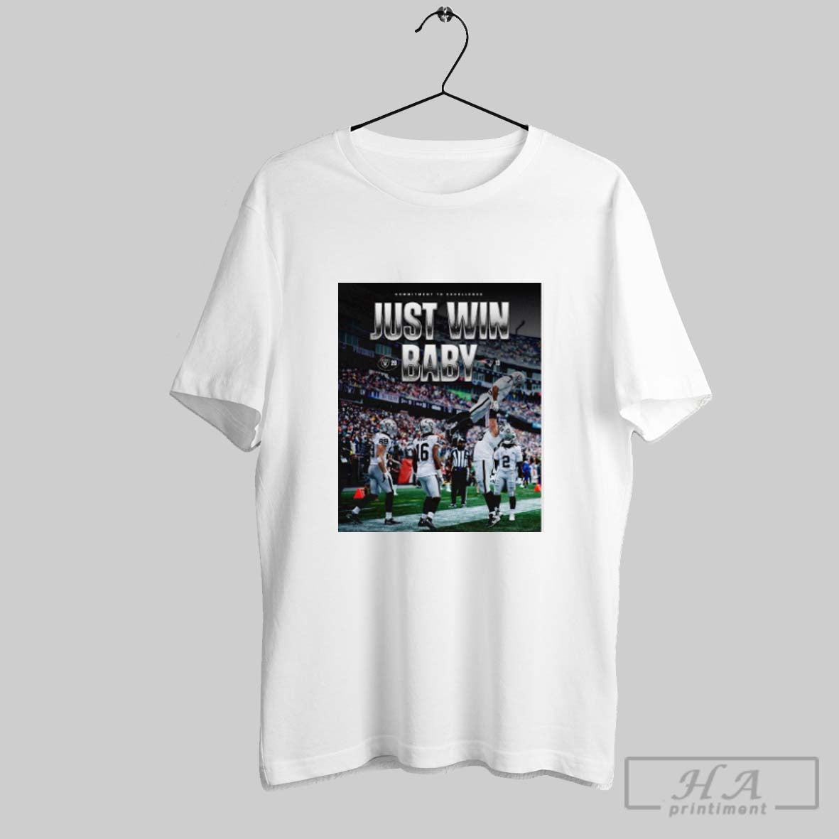 Official Raiders 20 13 Patriots Commitment To Excellence Just Win Baby Poster