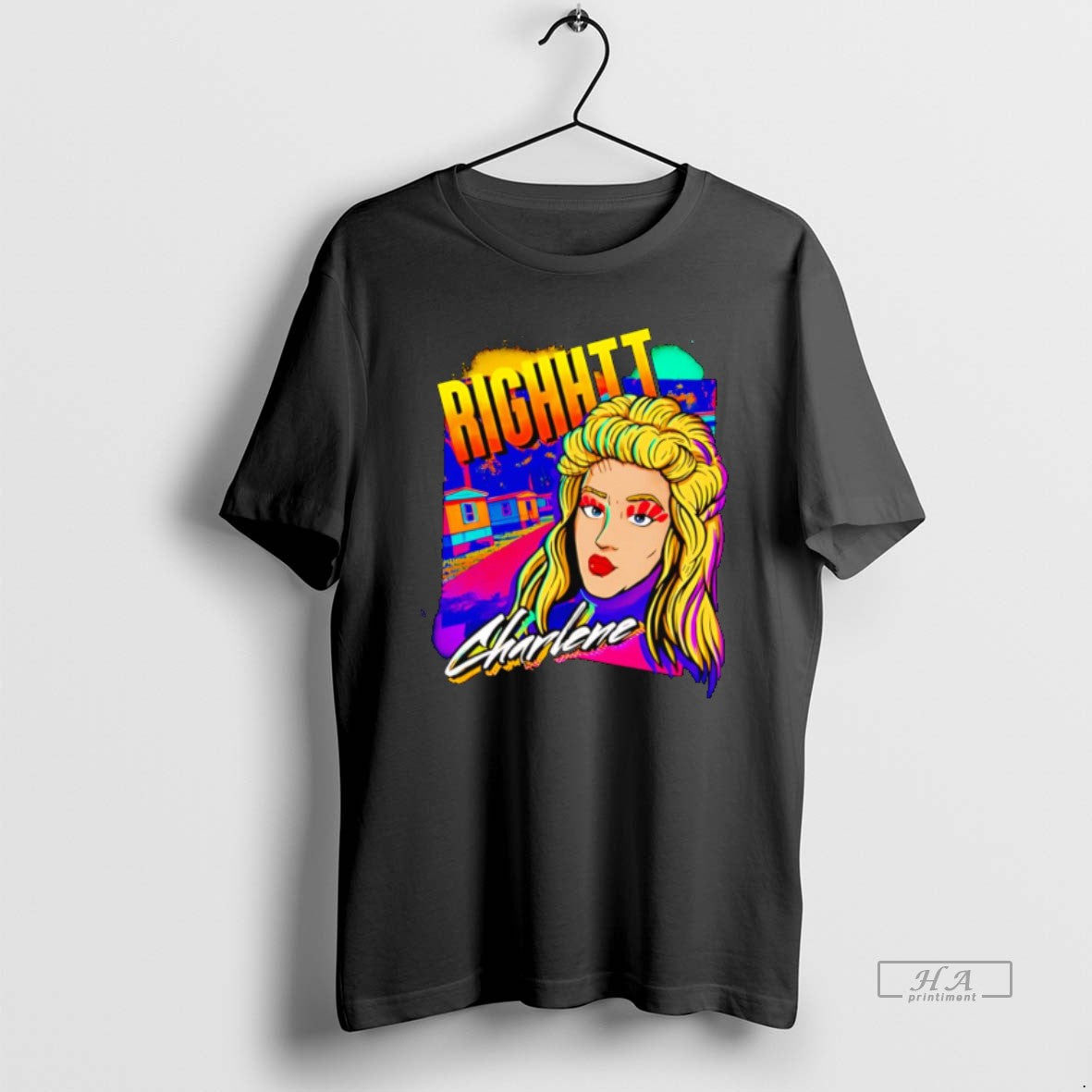 Official Righhtt Charlene Art Black T-Shirts, Hoodie, Sweatshirt | AU18TeeNovaLab.com