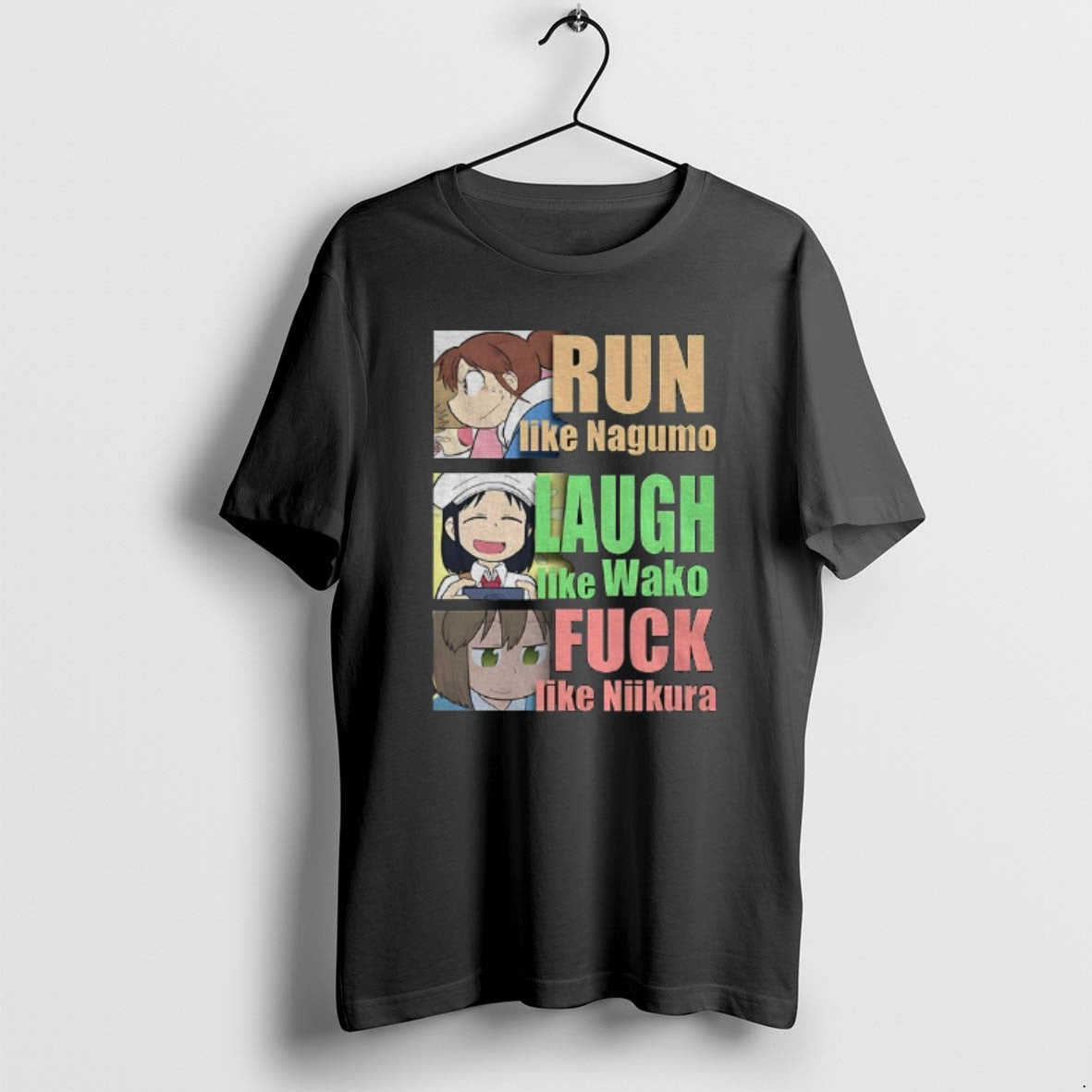 Official Run Like Nagumo Laugh Like Wako Fuck Like Niikura Cartoon T-Shirts, Hoodie, Sweatshirt | AU18TeeNovaLab.com