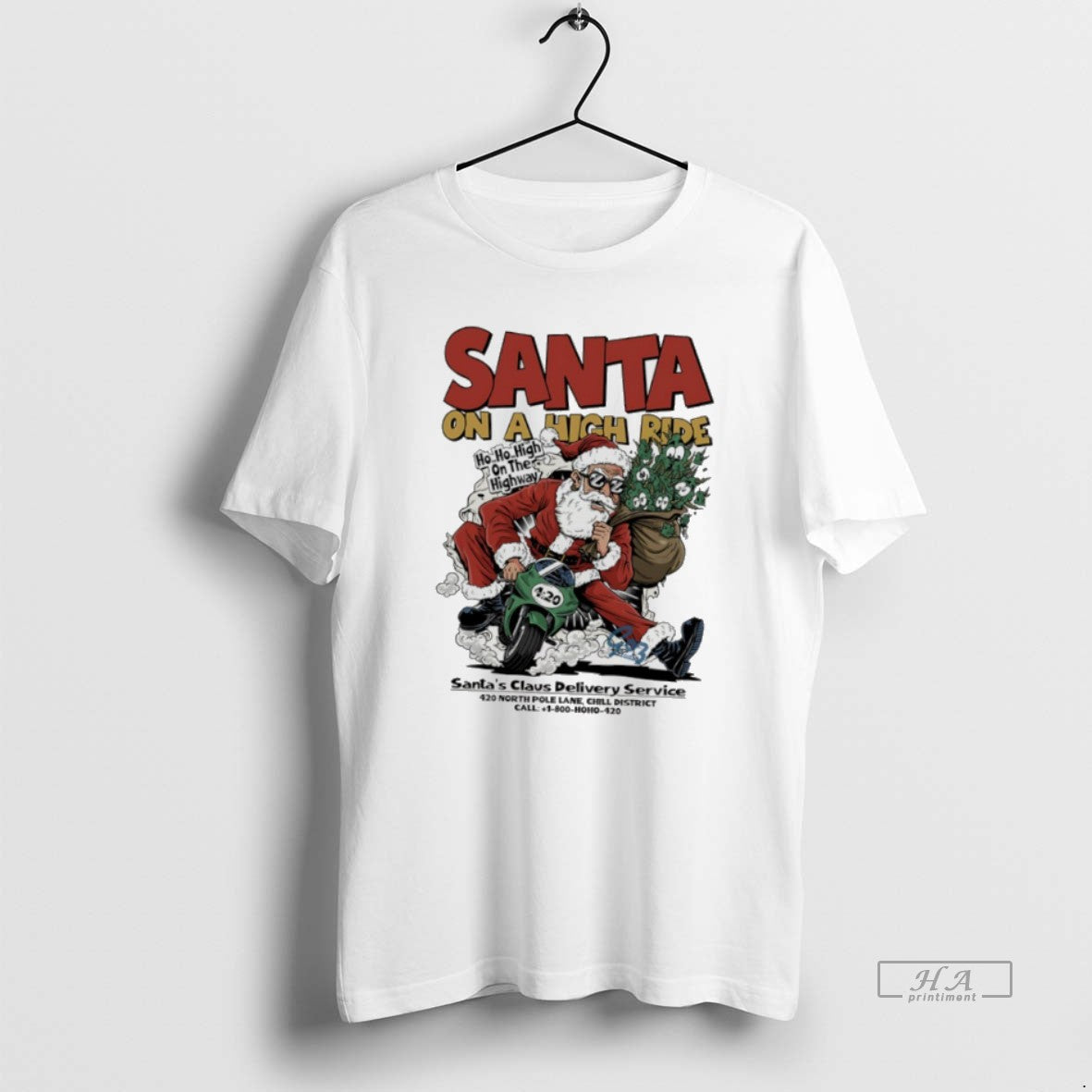 Official Santa On A High Ride Santas Claus Delivery Service T-Shirts, Hoodie, Sweatshirt | AU18TeeNovaLab.com