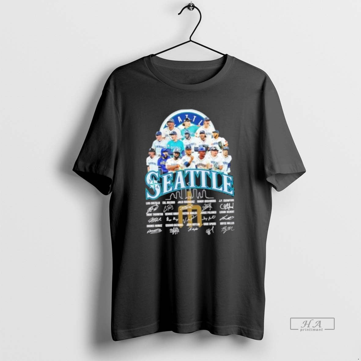 Official Seattle Mariners Luis Castillo And All Players Skyline