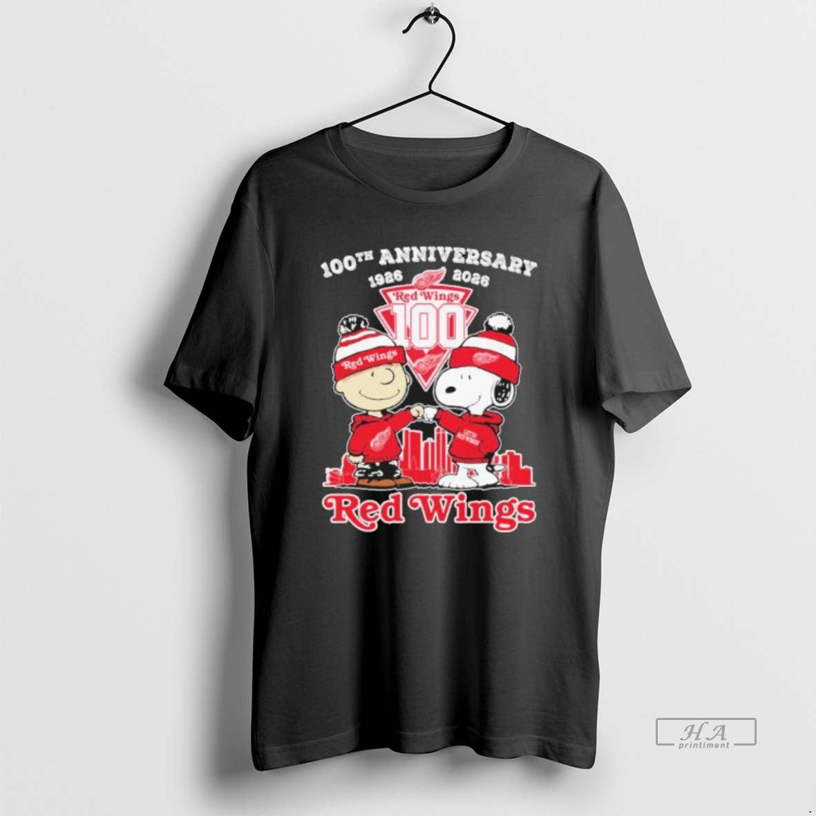 Official The Peanuts Fist Bump X Detroit Red Wings 100th Anniversary 1926 2026 T-Shirts, Hoodie, Sweatshirt