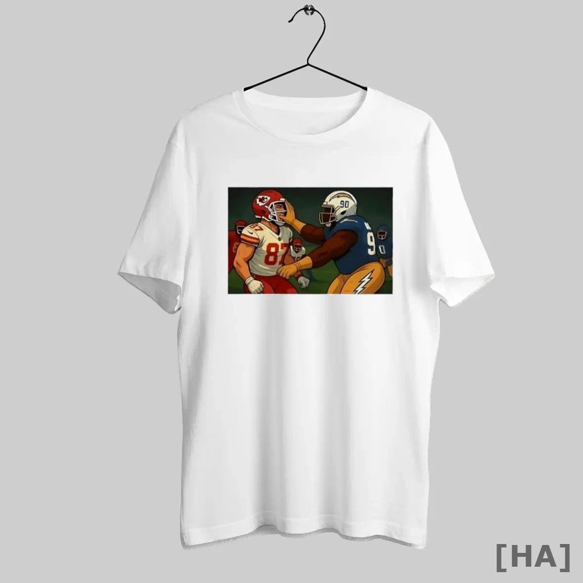 Official Travis Kelce Smacked By Chargers Cartoon