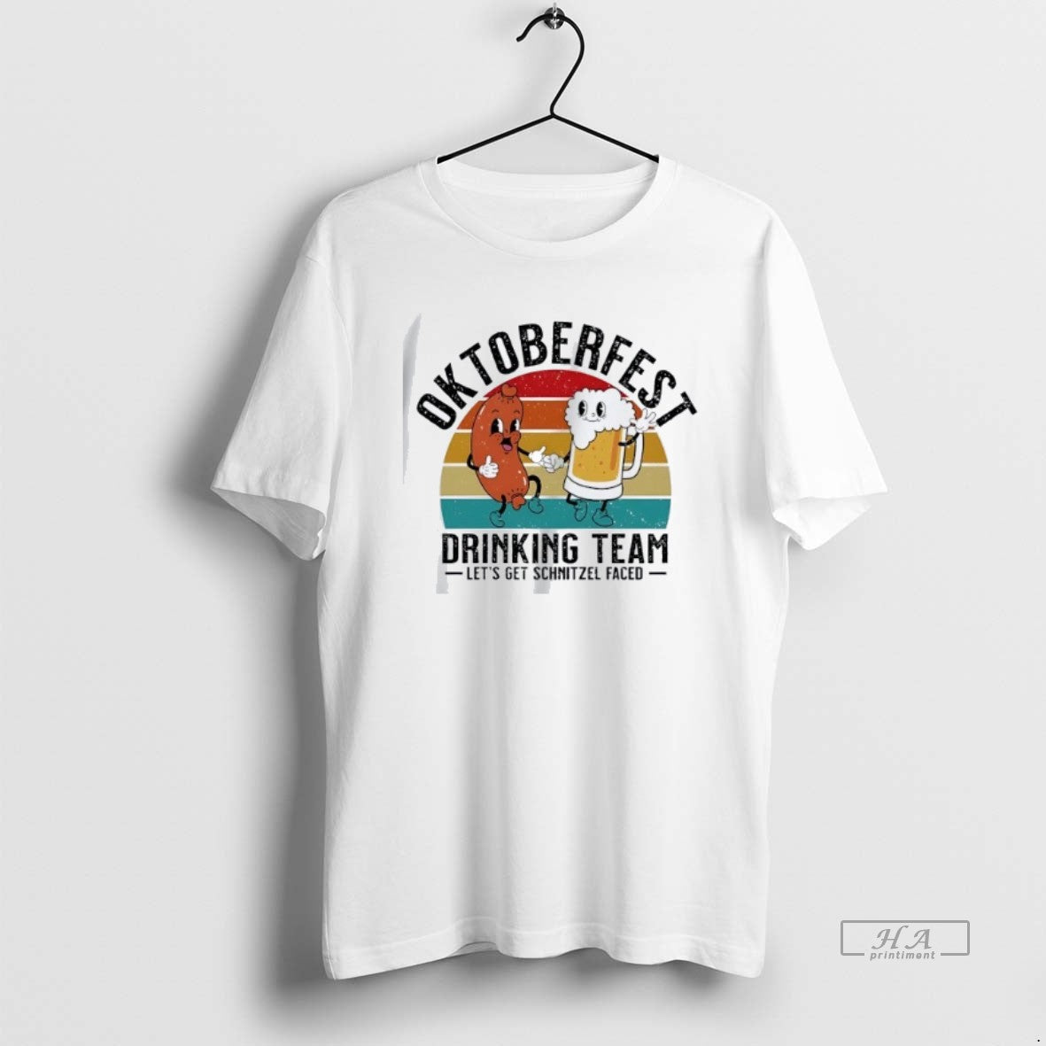 Official Trendy Oktoberfest Drinking Team Beer Sausage Lets Get Schnitzel Faced