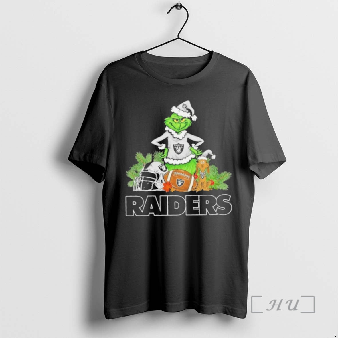 Officials 2025 Santa Grinch X Dog Ball Merry Christmas Raiders Logo Premium T Shirts Sweater Hoodie, Sweatshirt