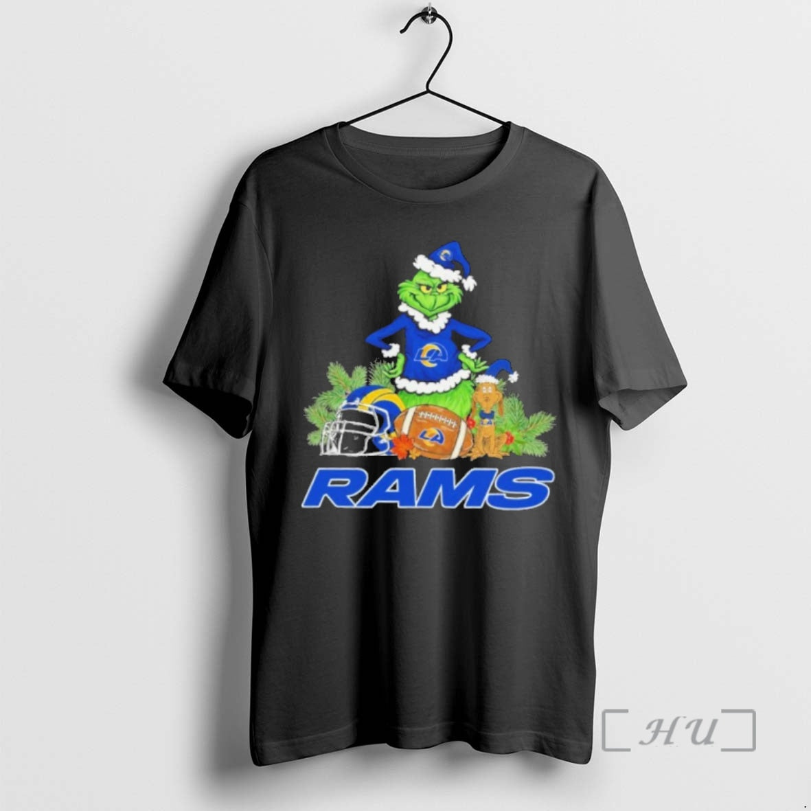 Officials 2025 Santa Grinch X Dog Ball Merry Christmas Rams Logo Premium T Shirts Sweater Hoodie, Sweatshirt