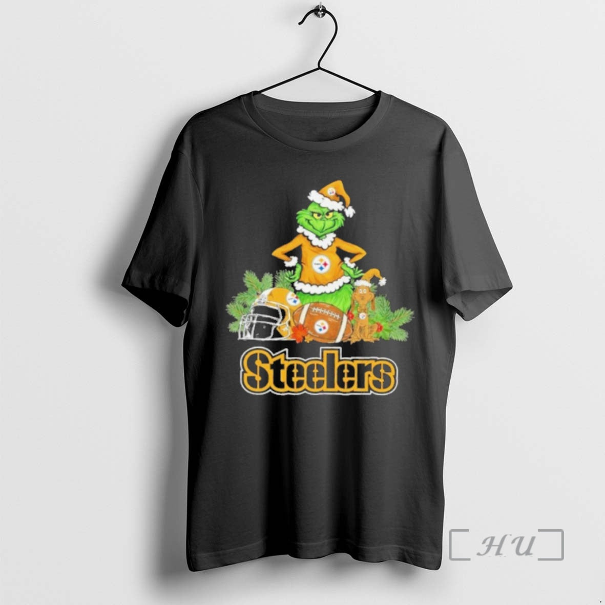 Officials 2025 Santa Grinch X Dog Ball Merry Christmas Steelers Logo Premium T Shirts Sweater Hoodie, Sweatshirt