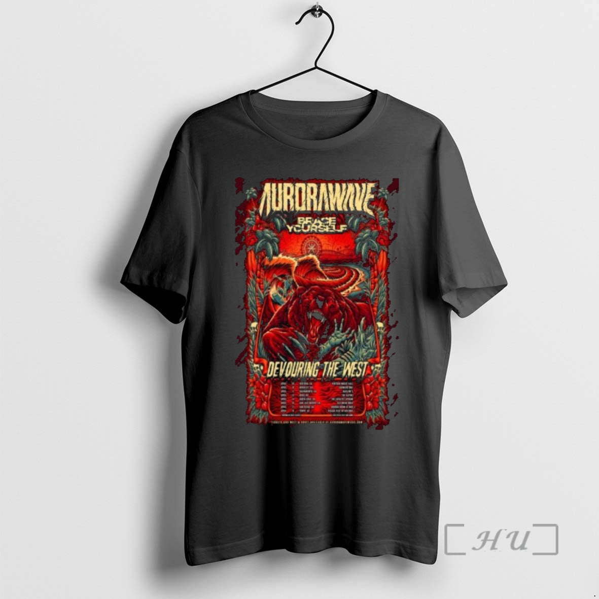 Officials Aurora Wave Brace Yourself Devouring The West April Tour 2026 Premium T Shirts Sweater Hoodie, Sweatshirt