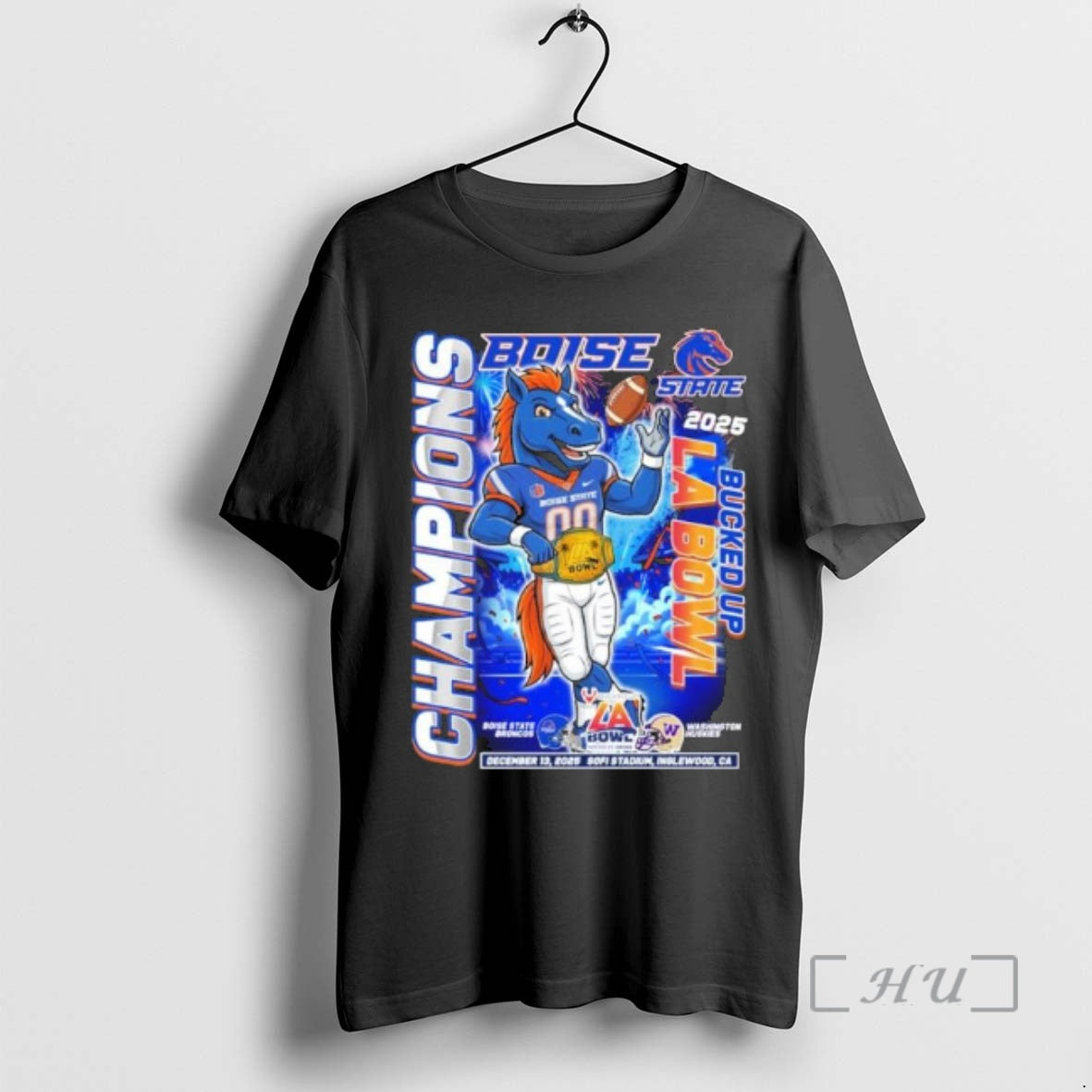 Officials Boise State Broncos Mascot 2025 Bucked Up La Bowl Champions Premium T Shirts Sweater Hoodie, Sweatshirt