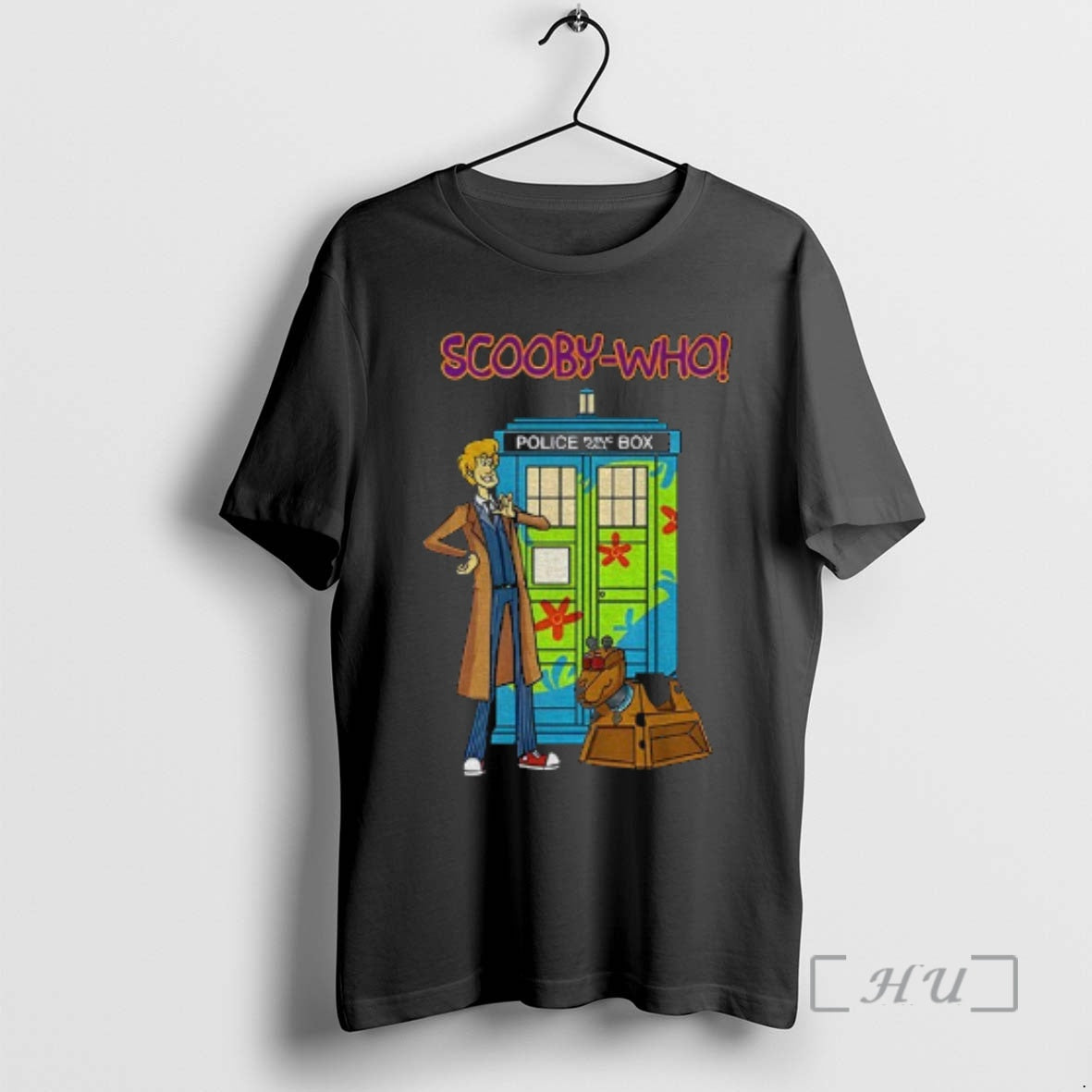 Officials Detective Dog Cartoon Dog Doctor Who Mashup Scooby Who Police Box Premium T Shirts Hoodie, Sweatshirt