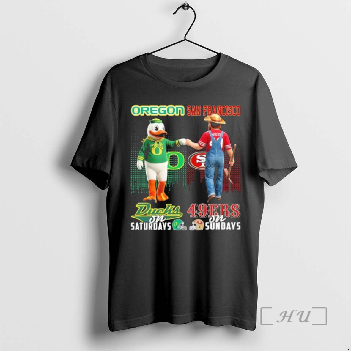 Officials Ducks Vs 49ers Mascot On Saturdays And On Sundays T-Shirts, Hoodie, Sweatshirt | AU18TeeNovaLab.com