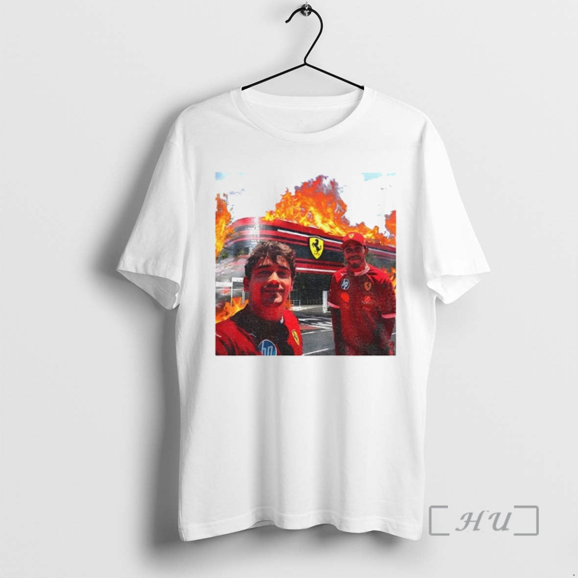 Officials Ferrari Team On Fire Charles Leclerc And Lewis Hamilton Perfect For Ferrari F1 Premium T-Shirts, Hoodie, Sweatshirt
