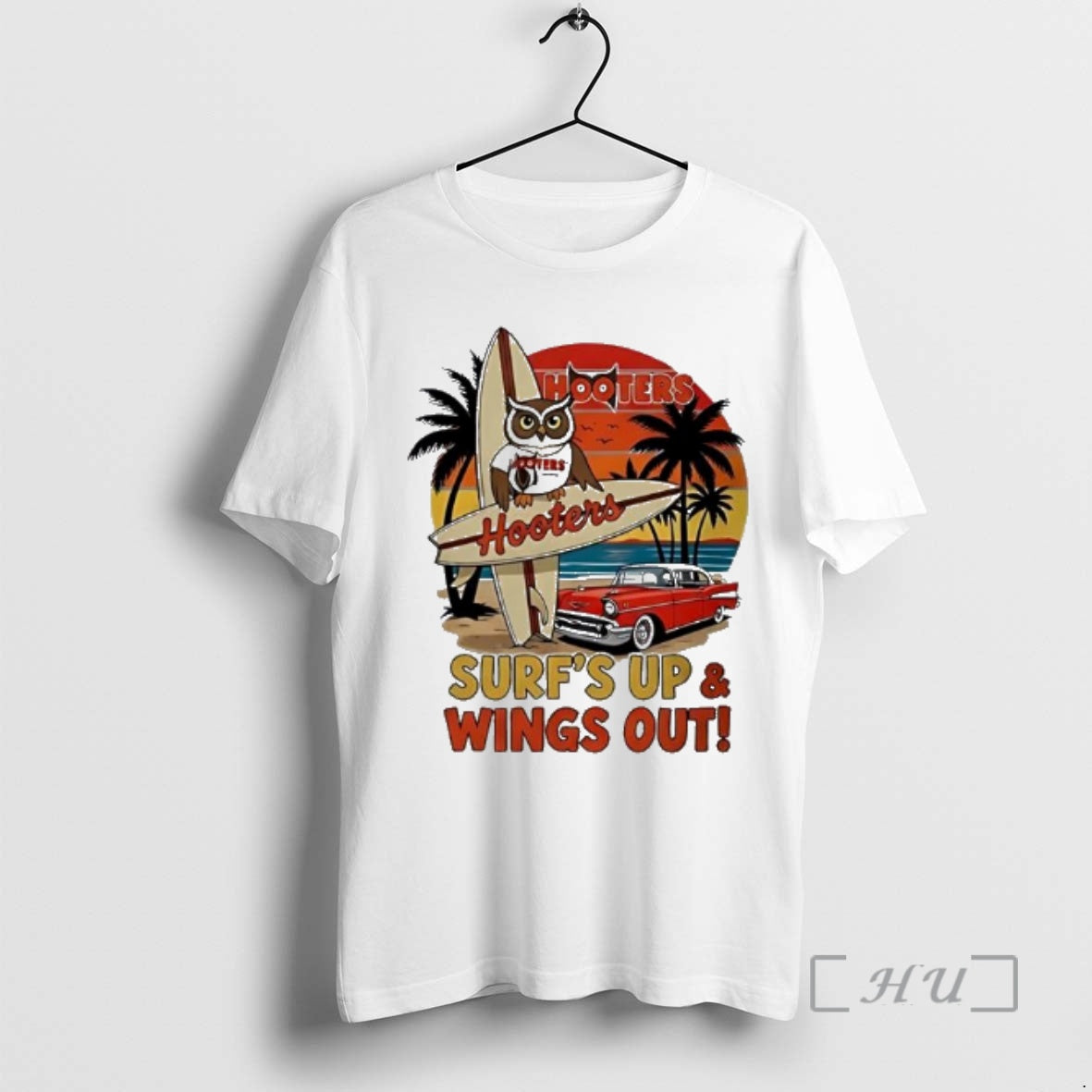 Officials Hooters Surfs Up And Wings Out Summer T-Shirts, Hoodie, Sweatshirt | AU18TeeNovaLab.com