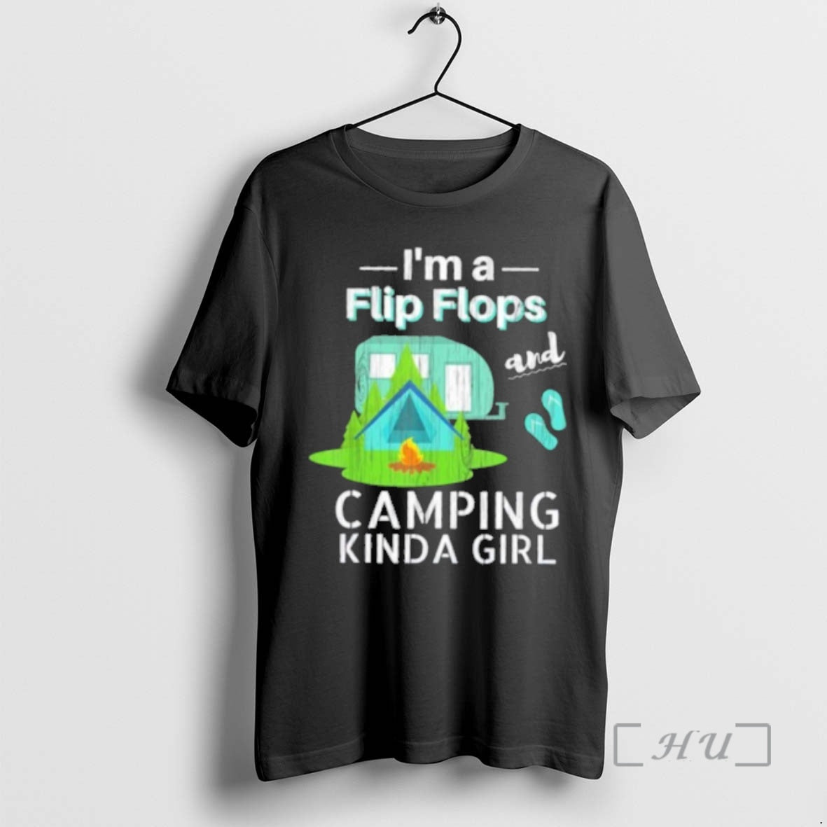Officials Im A Flip Flops And Camping Kinda Girl T-Shirts, Hoodie, Sweatshirt | AU18TeeNovaLab.com