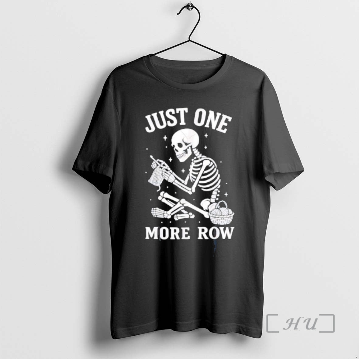 Officials Just One More Row Crochet Skeleton Crocheting Knitting Lover T-Shirts, Hoodie, Sweatshirt | AU18TeeNovaLab.com