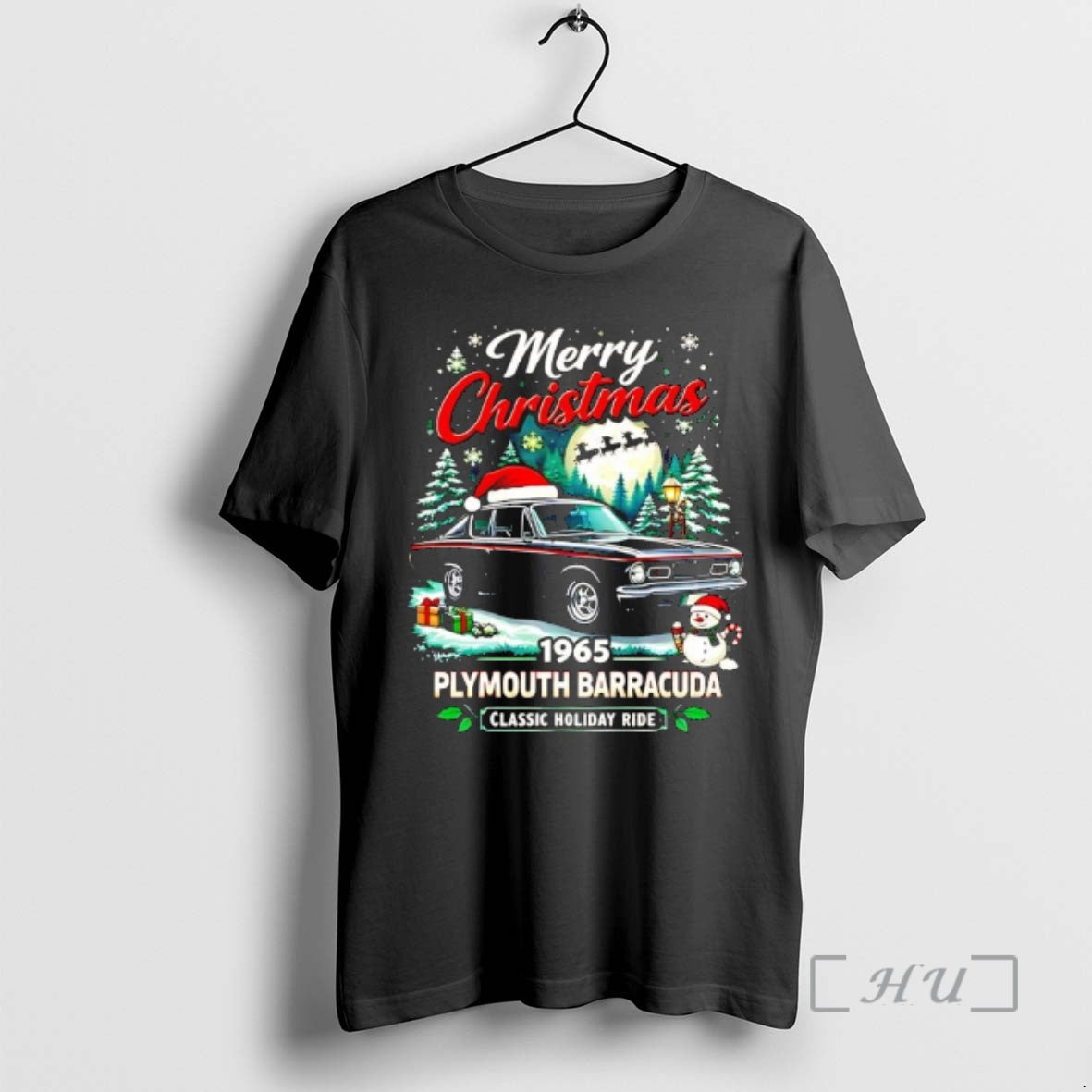 Officials Merry Christmas 1965 Plymouth Barracuda Classic Holiday Ride T-Shirts, Hoodie, Sweatshirt | AU18TeeNovaLab.com