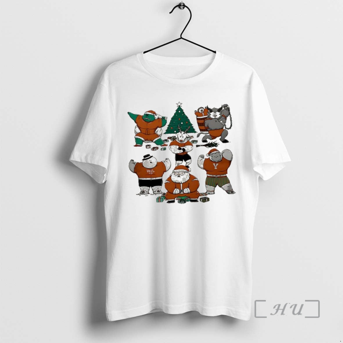 Officials Merry Muscular Santa Grinch Snowman Bigfoot Krampus Reindeer Christmas T-Shirts, Hoodie, Sweatshirt