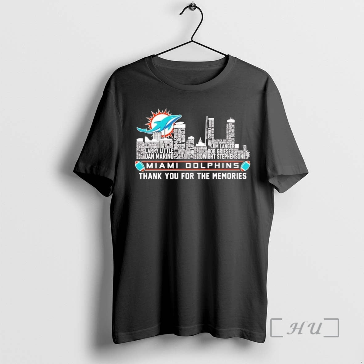 Officials Miami Dolphins Players Names Skyline Thank You For The Memories Premium T Shirts Sweater