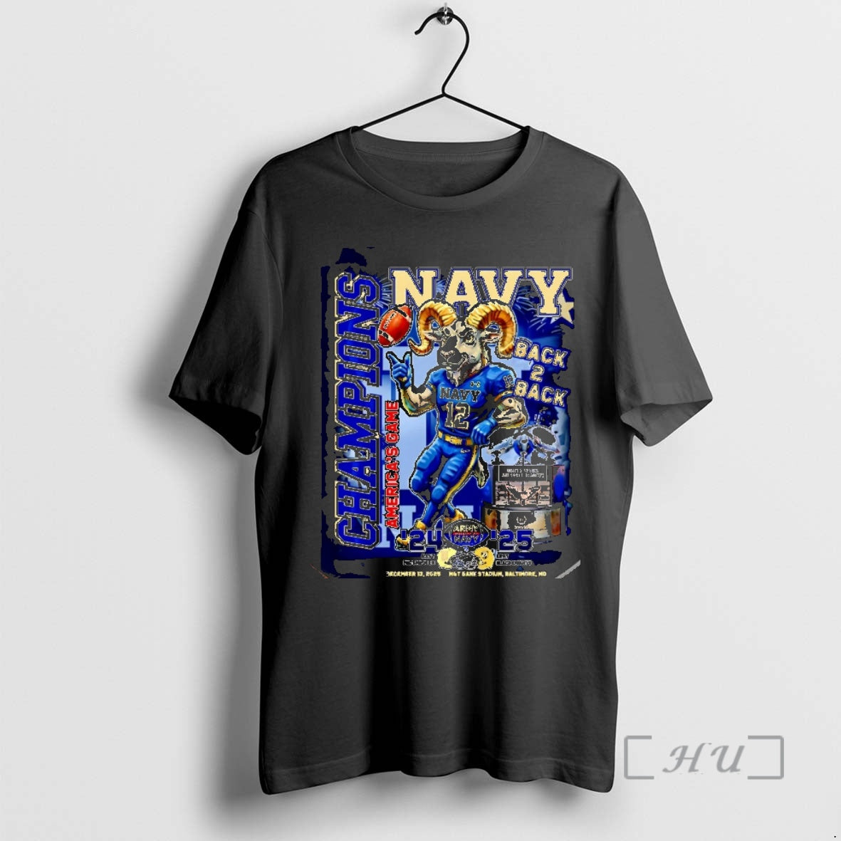 Officials Navy Midshipmen 2025 Americas Game Champions Back To Back 24 25 Christmas Premium