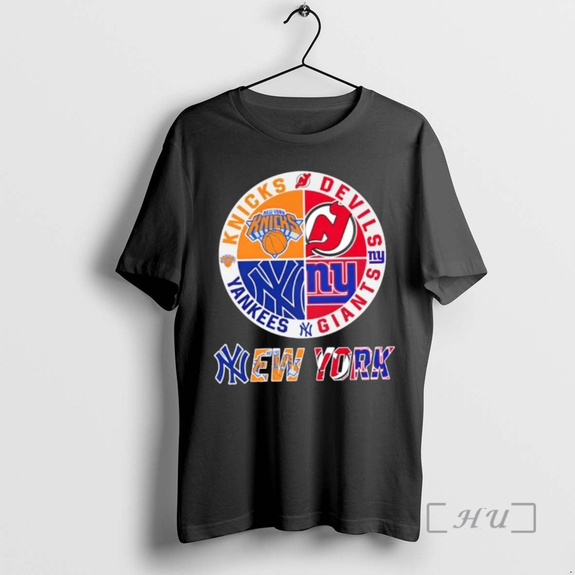 Officials New York City Sports Knicks Devils Giants Yankees Logos Combine Premium T Shirts Sweater Hoodie, Sweatshirt