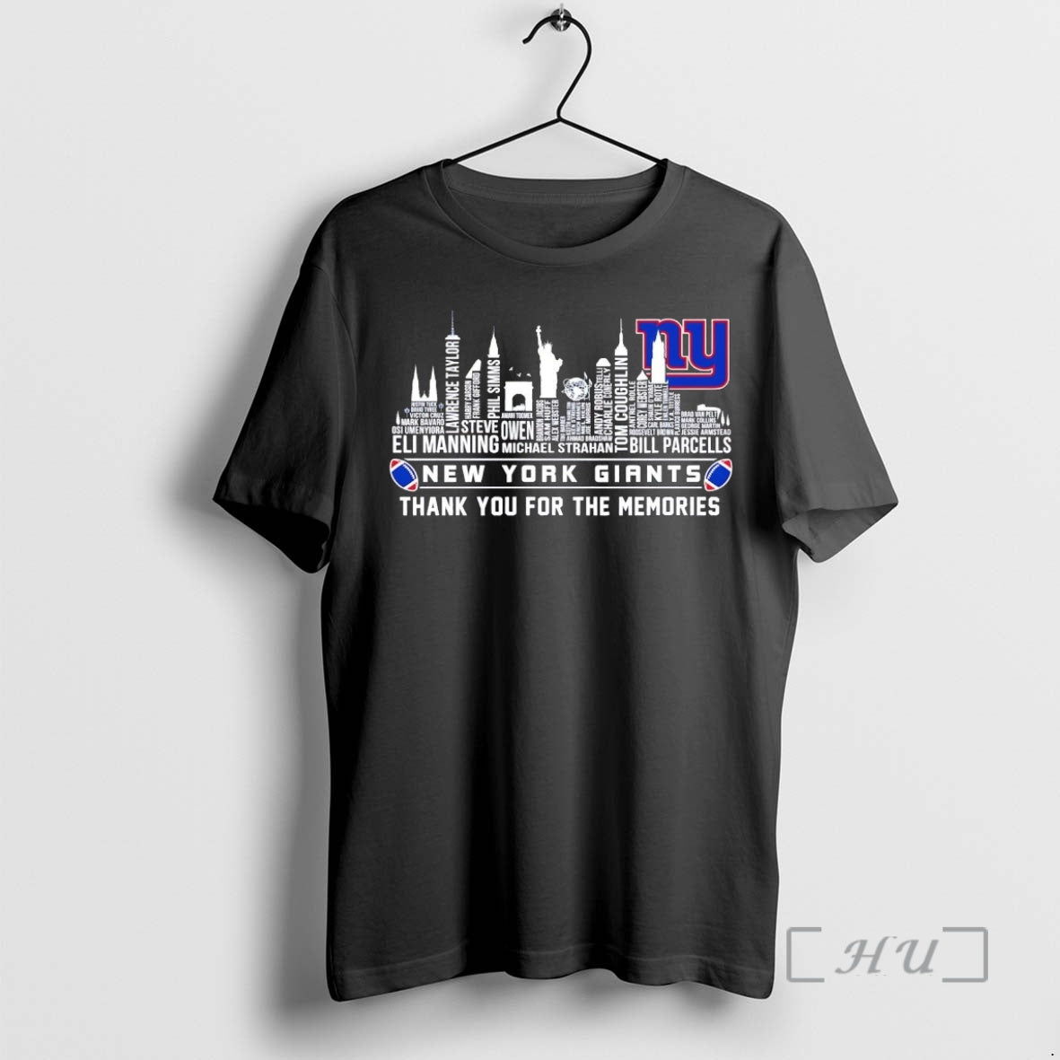 Officials New York Giants City Players Names Thank You For The Memories Premium T Shirts