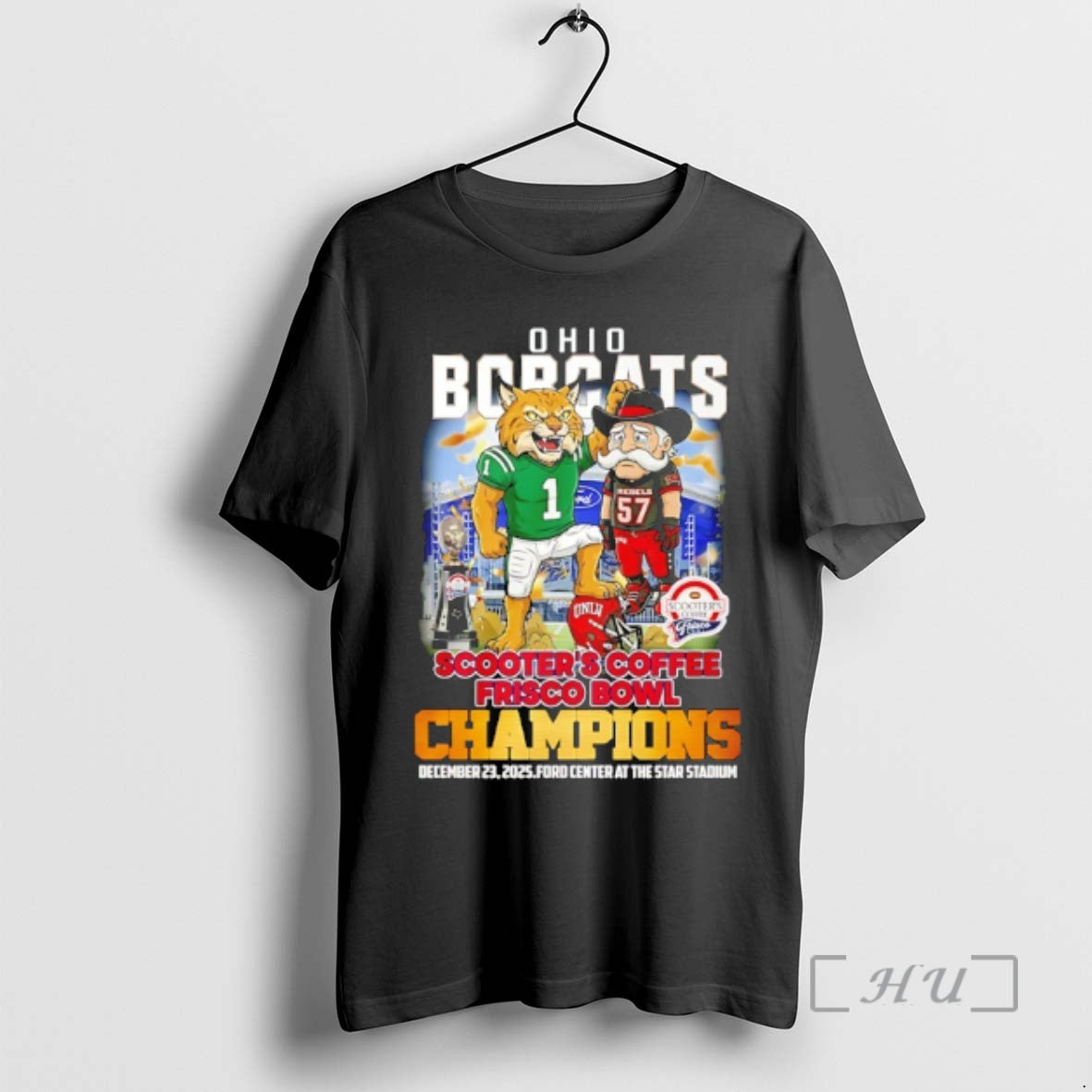 Officials Ohio Bobcats 2025 Scooters Coffee Frisco Bowl Champions Mascot T-Shirts, Hoodie, Sweatshirt | AU18TeeNovaLab.com