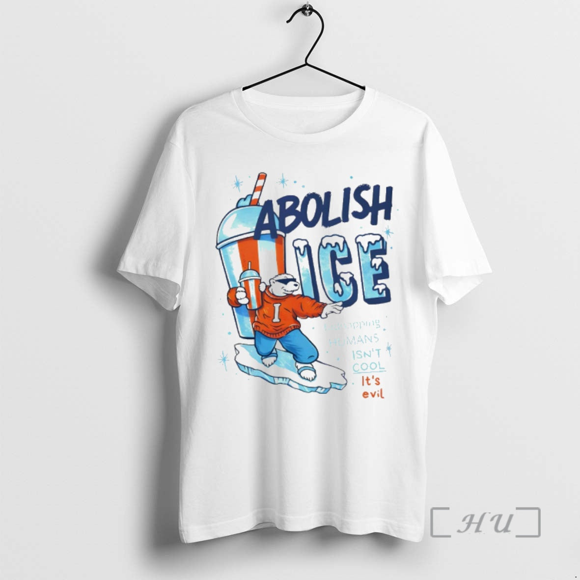 Officials Polar Bear Abolish Ice Parody Kidnapping Humans Isnt Cool Its Evil Premium T Shirts Hoodie, Sweatshirt