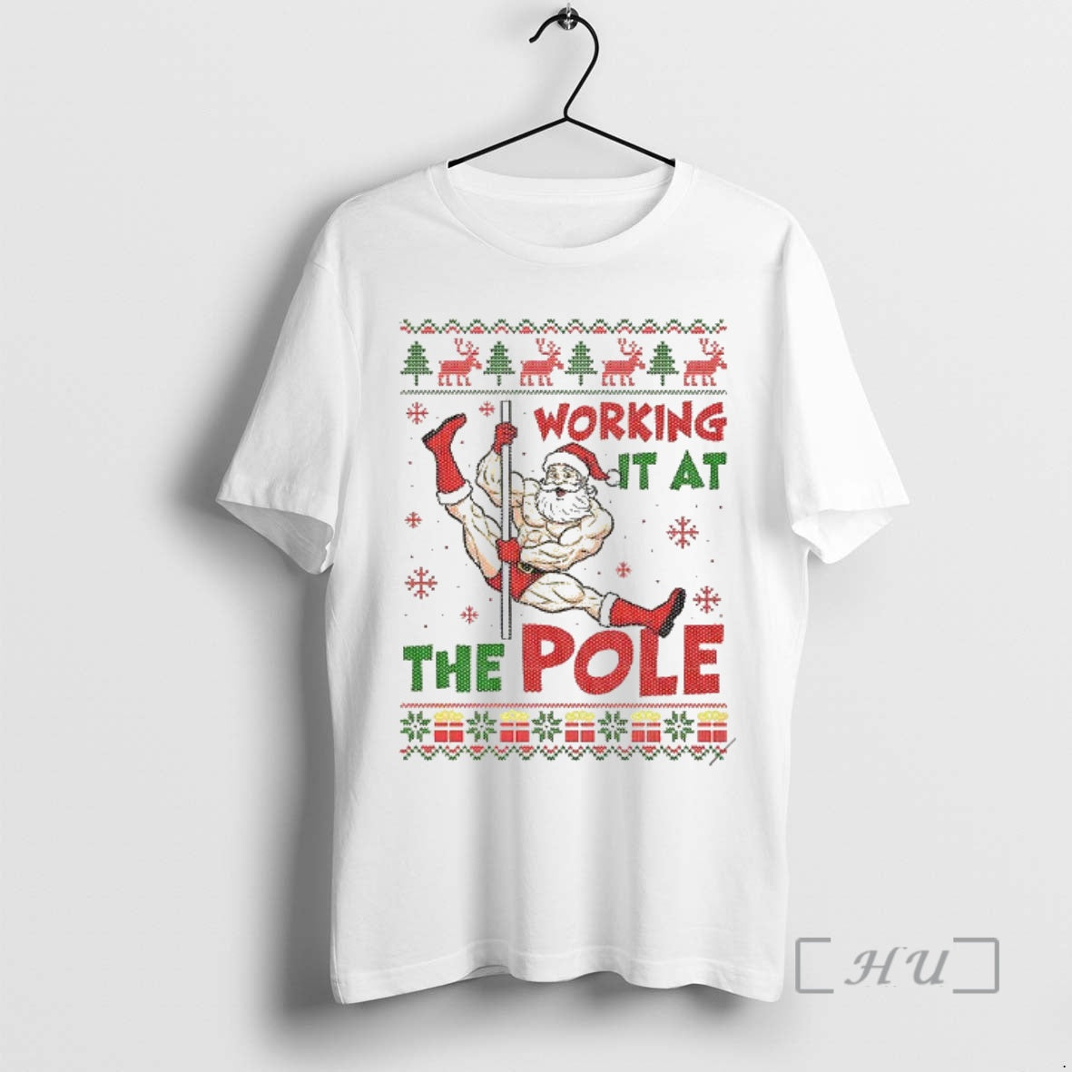 Officials Santa Dancing Working It At The Pole Ugly Christmas T-Shirts, Hoodie, Sweatshirt | AU18TeeNovaLab.com