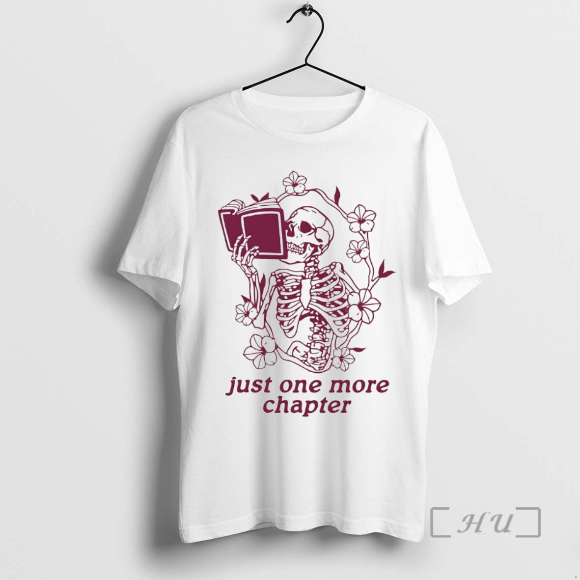 Officials Skeleton Flower Reading Book Just One More Chapter T-Shirts, Hoodie, Sweatshirt | AU18TeeNovaLab.com