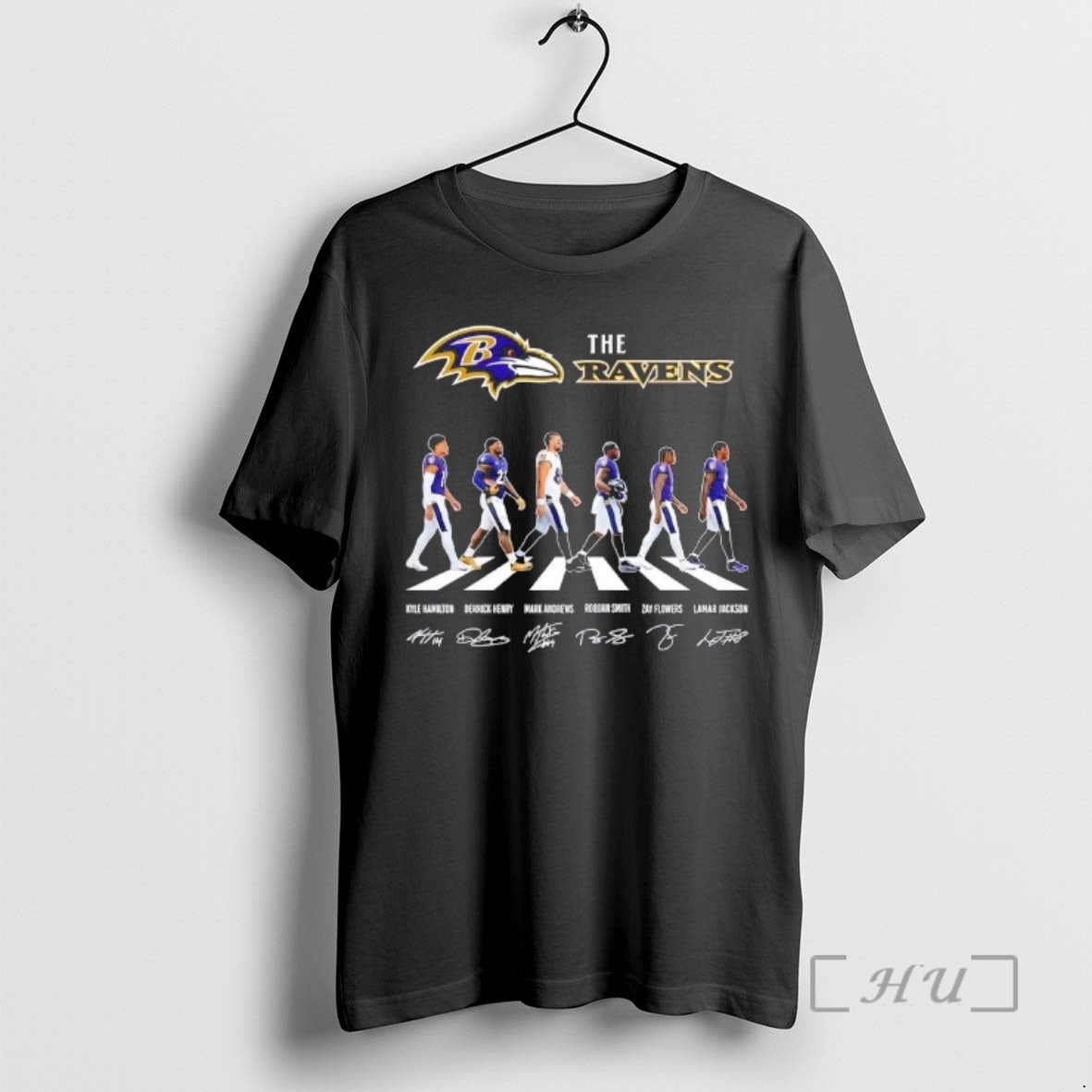 Officials The Baltimore Ravens Kyle Hamilton Derrick Henry And Players Abbey Road Signatures Premium T-Shirts, Hoodie,...