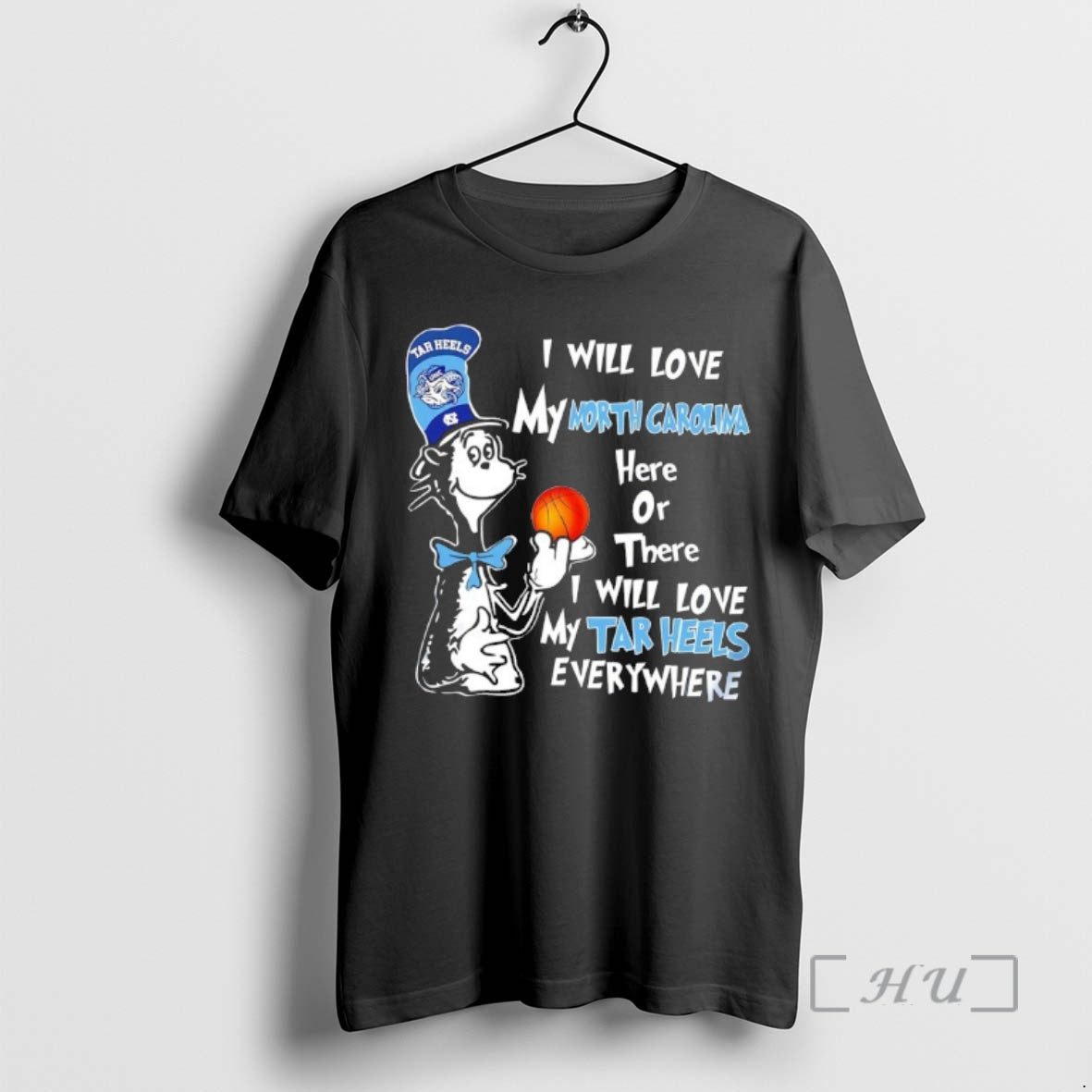 Officials The Cat In The Hat I Will Love My North Carolina Here Or There T-Shirts, Hoodie, Sweatshirt | AU18TeeNovaLab.com